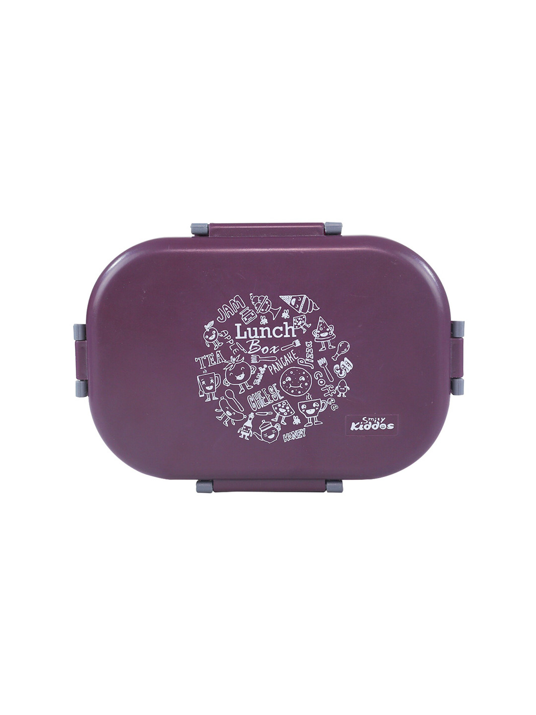 Smily Kiddos Insulated Pancake Theme Plastic Dishwasher Safe Lunch Box With Spoon and Fork