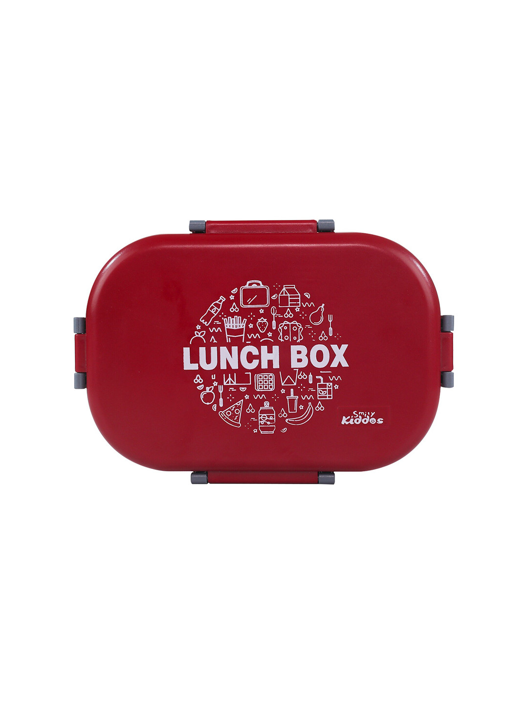 Smily Kiddos Fast Food Insulated Plastic Dishwasher Safe Lunch Box With Spoon and Fork