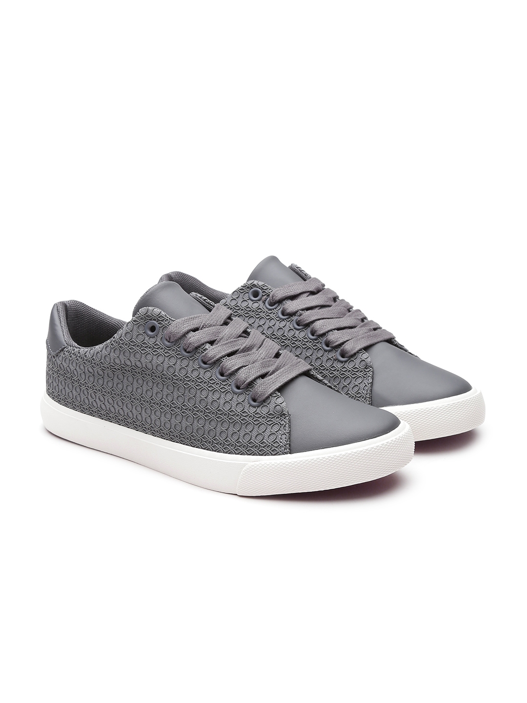 Buy United Colors Of Benetton Men Grey Textured Sneakers Casual