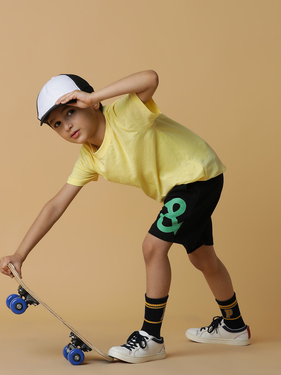 TALES & STORIES Boys Black Printed Regular Fit Shorts