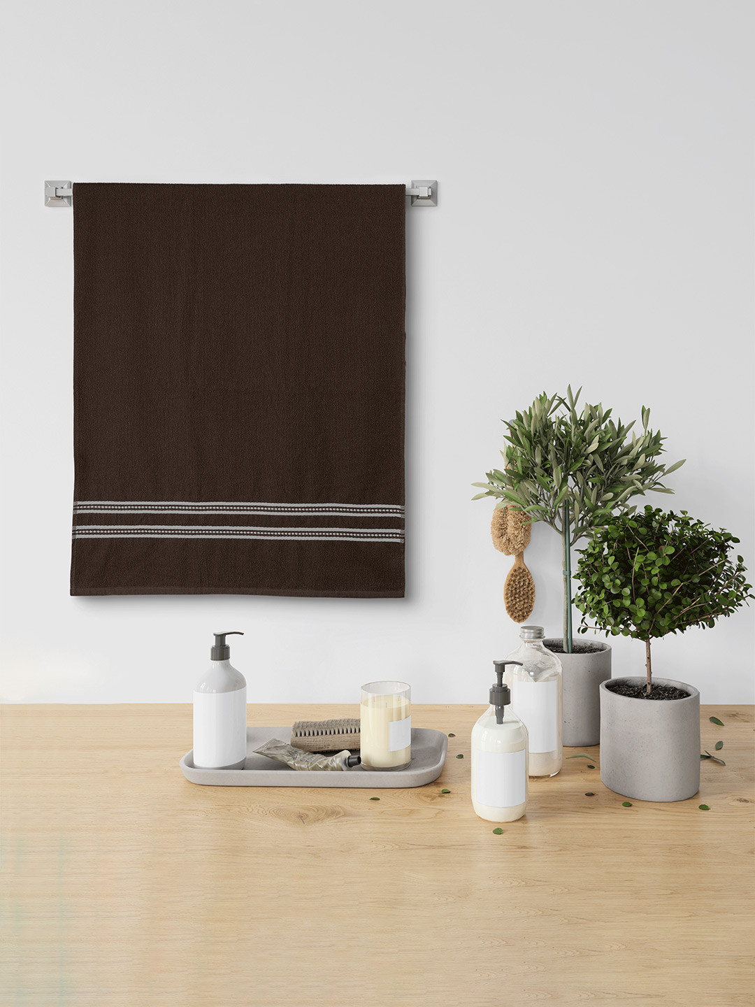 Urban Magic Brown Textured 380 GSM Cotton Bath Towel