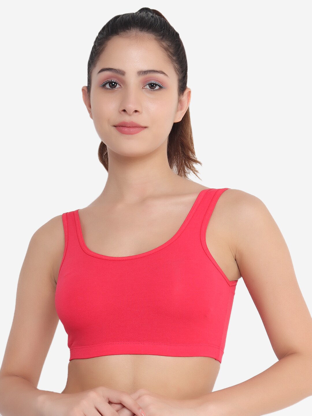 XOXO Design Pink Solid Non Wired & Non Padded Sports Bra