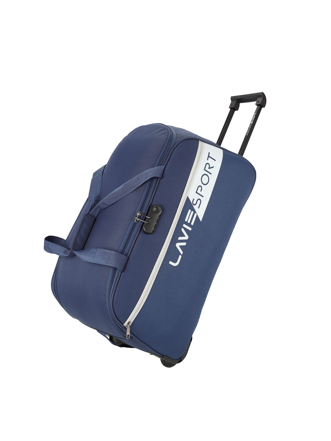 LAVIE SPORT Navy Blue Camelot Wheel Duffel Printed Bag- 63 cms