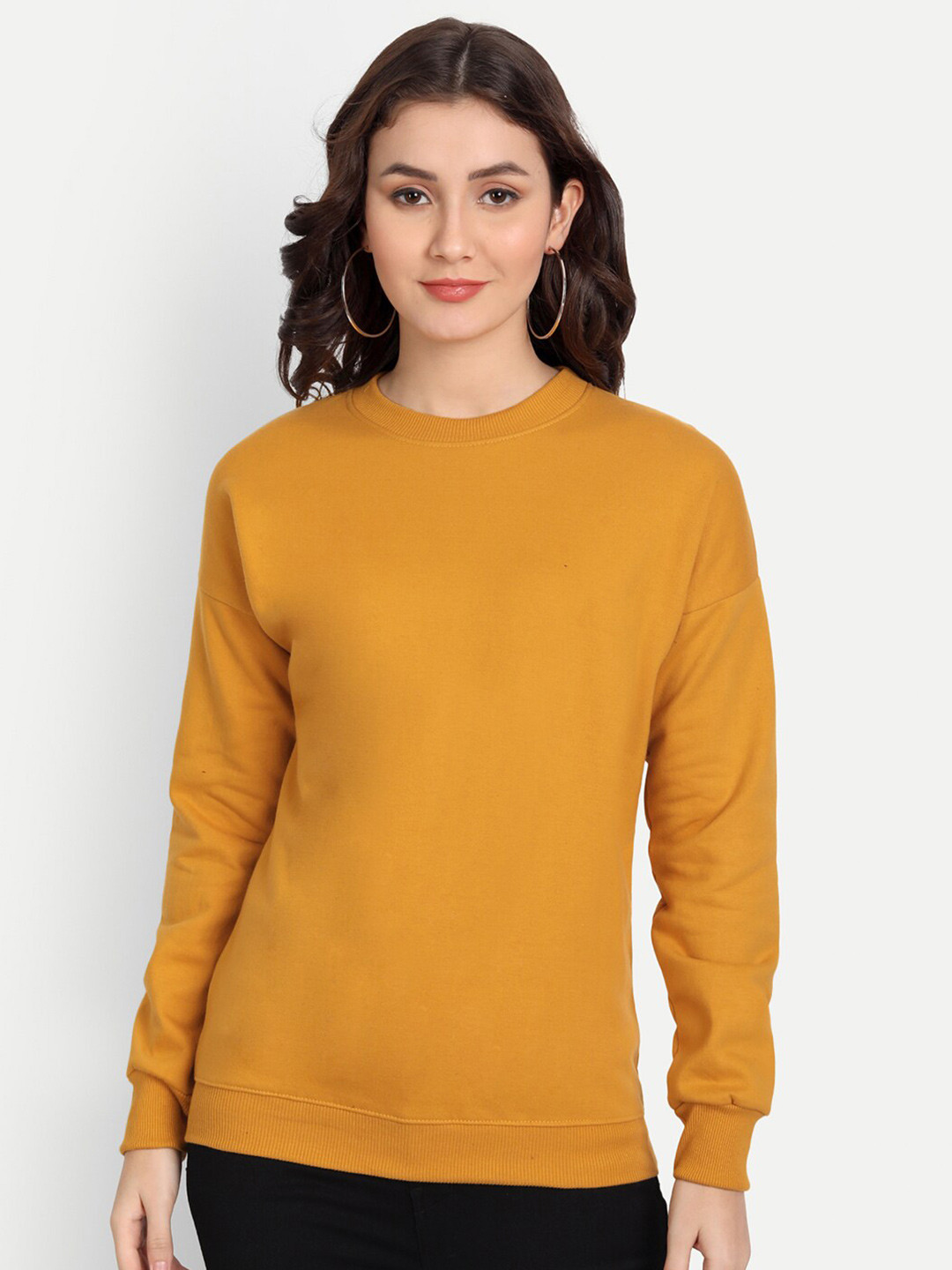 COLOR CAPITAL Women Mustard Sweatshirt