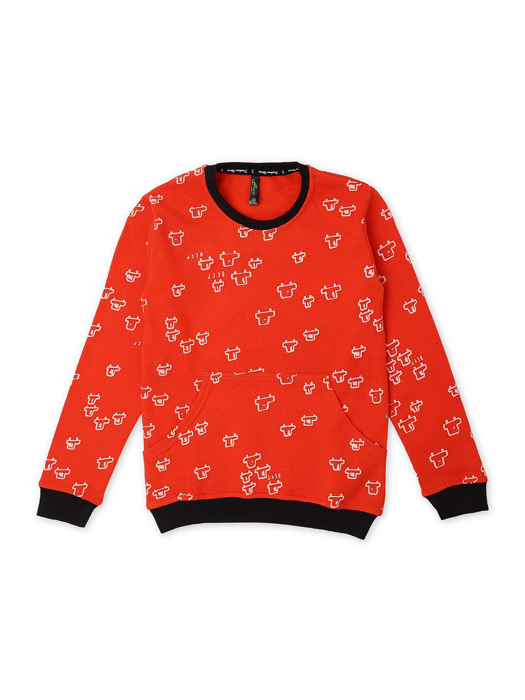earth conscious Boys Red Printed Sweatshirt