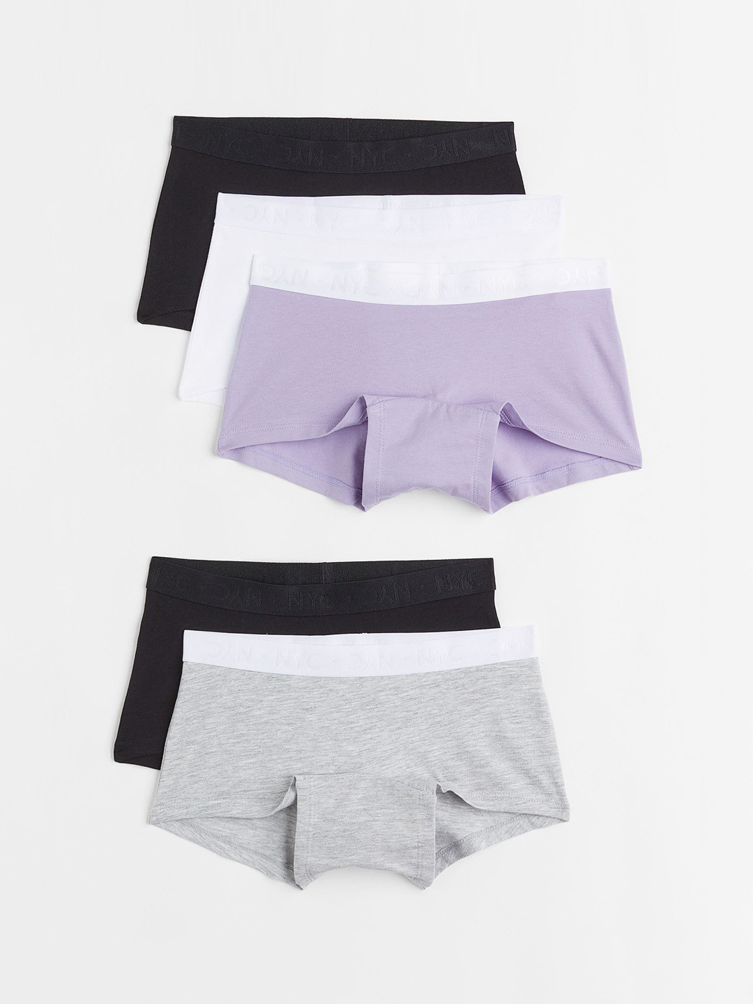 H&M Girls Pack Of 5 Solid Boxer-Style Briefs