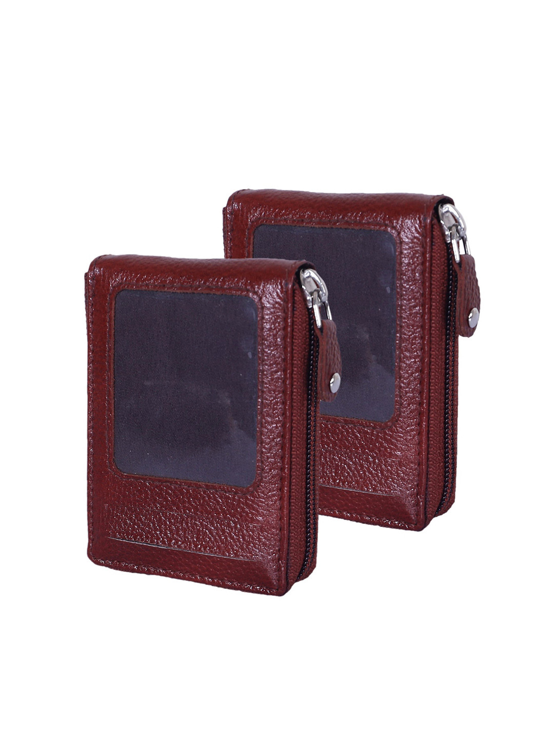 Kuber Industries Unisex Set Of 2 Zipper Wallet Soft Leather Card Holders With 11 Slot