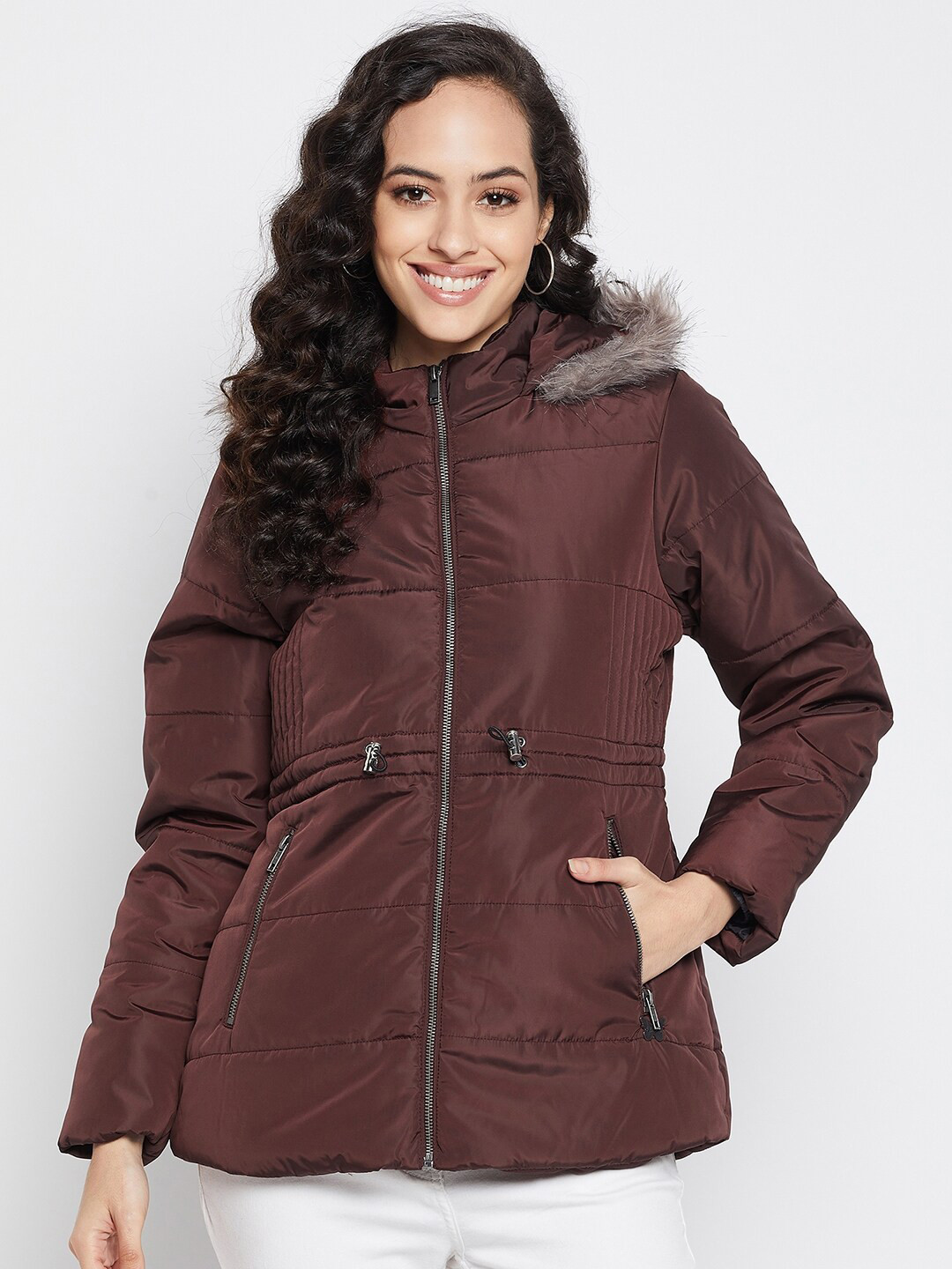 Duke Women Maroon Parka Jacket