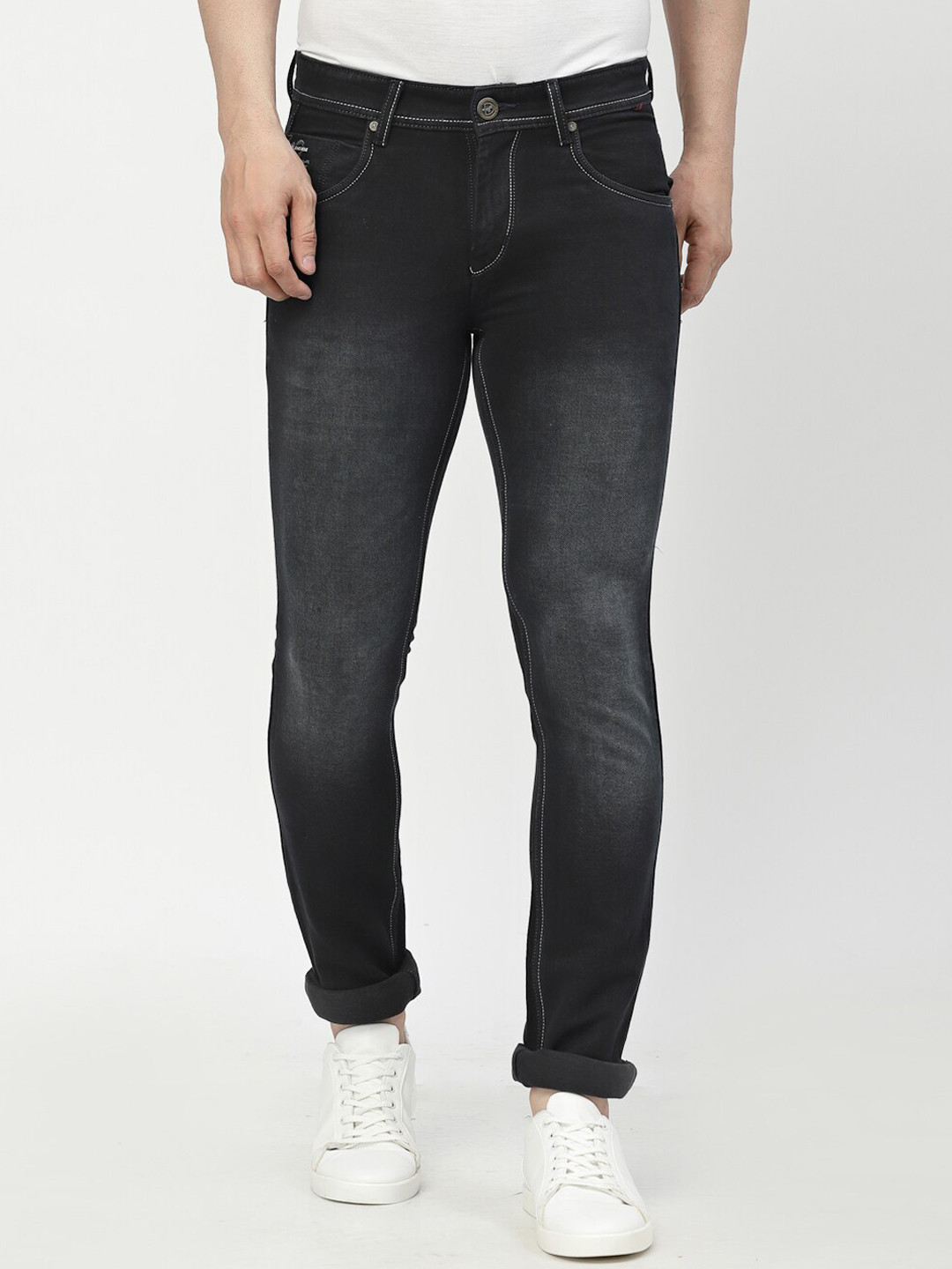 TNG Men Black Slim Fit Light Fade Stretchable Cotton Jeans