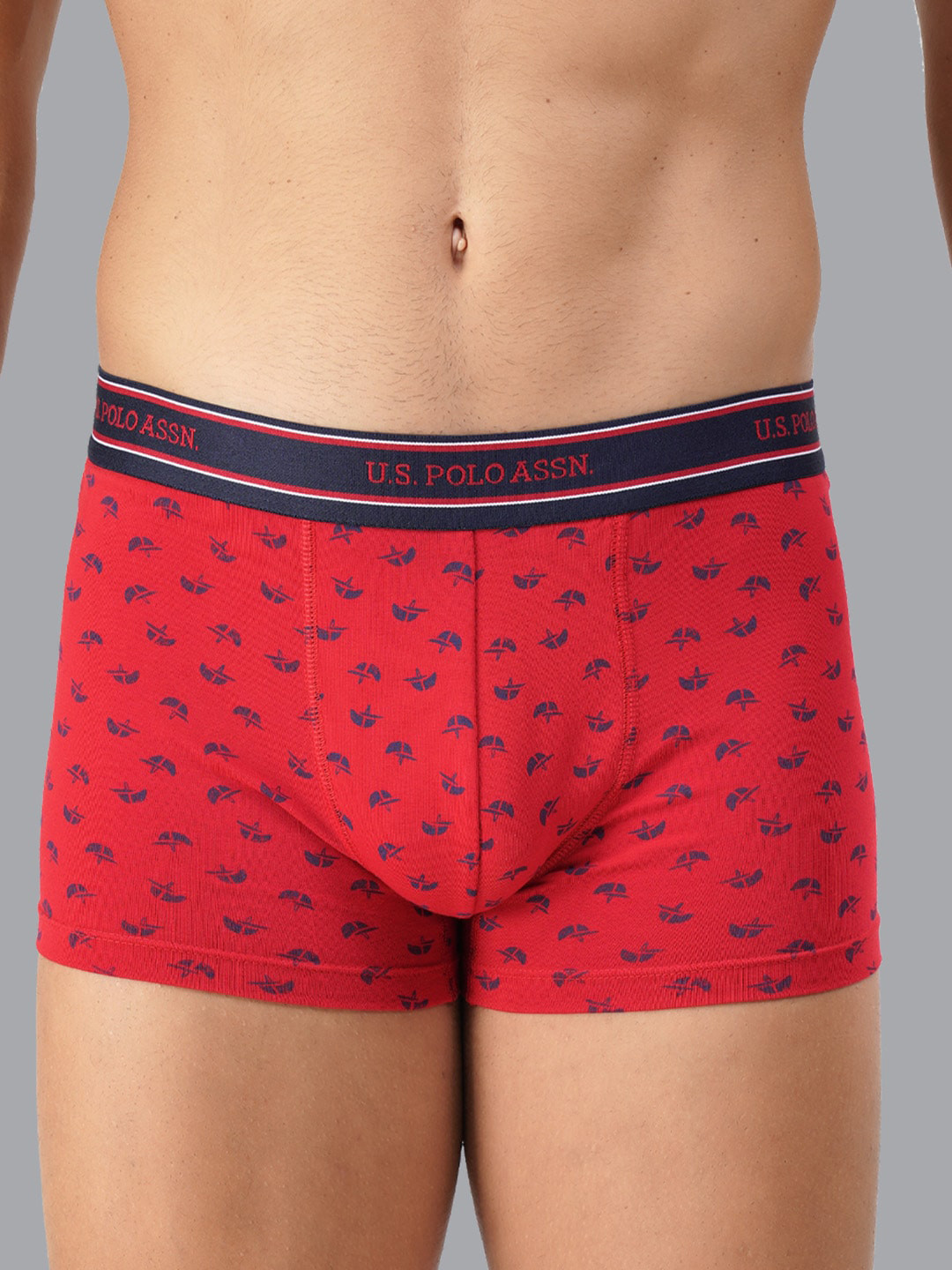 U.S. Polo Assn. Men Red Pure Cotton Printed Trunk I616-EG1-PR