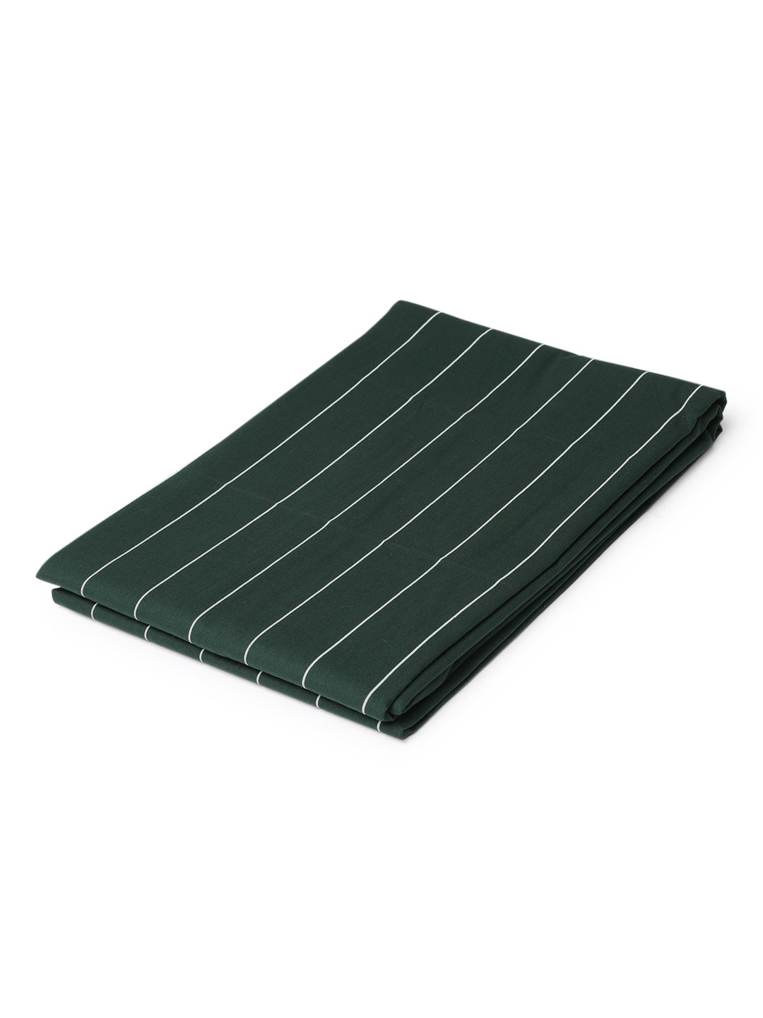 LONDON CROSS Men Green & White Striped Pure Cotton Shirt Fabric