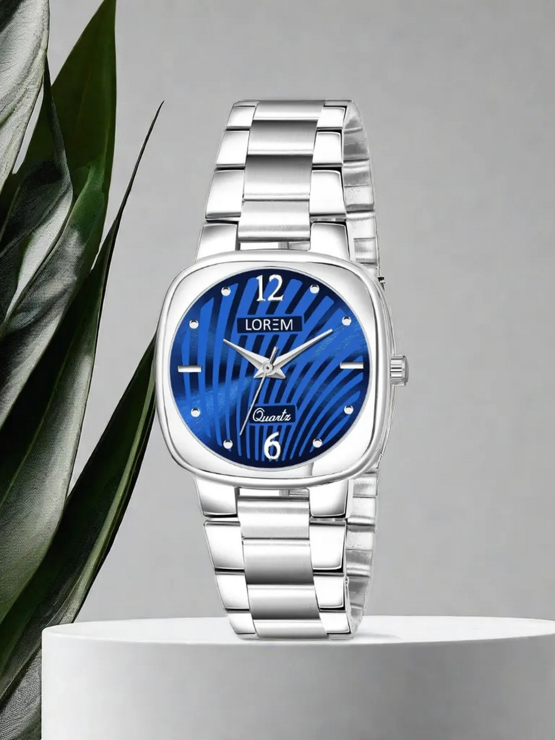 LOREM Women Blue Dial & Stainless Steel Bracelet Style Straps Analogue Watch LR307-Blue
