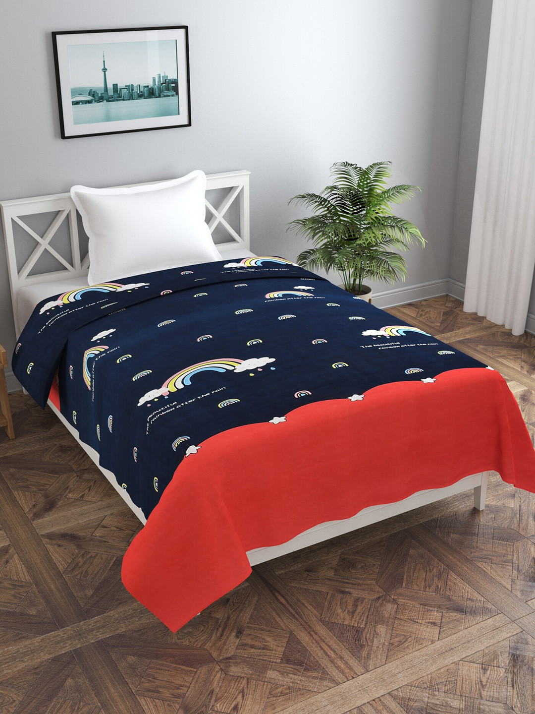 MORADO Blue & Red Printed Duvet Cover