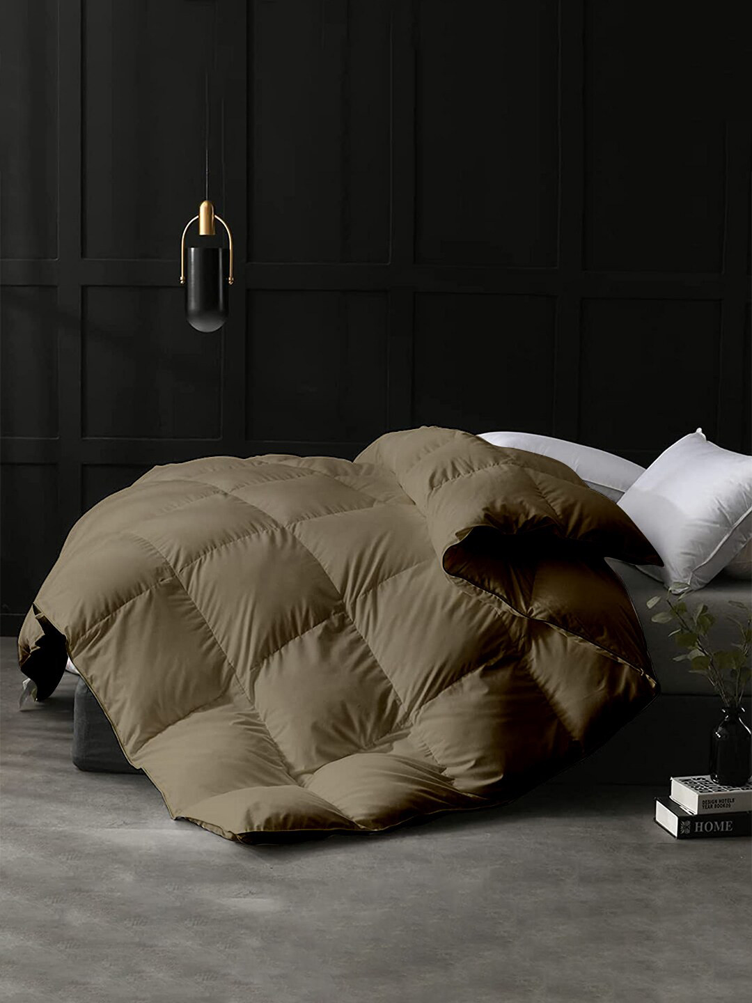 RAZZAI Beige & Olive Green Microfiber Mild Winter 500 GSM Double Bed Comforter