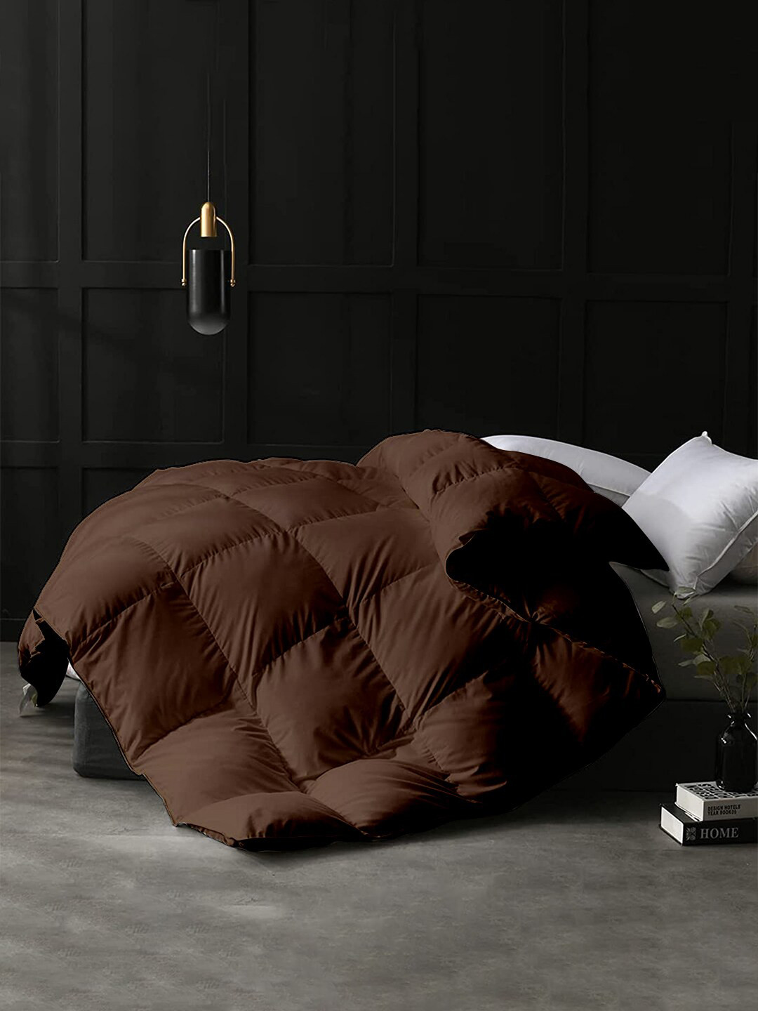RAZZAI Coffee Brown Solid Microfiber Mild Winter 500 GSM Single Bed Reversible  Comforter