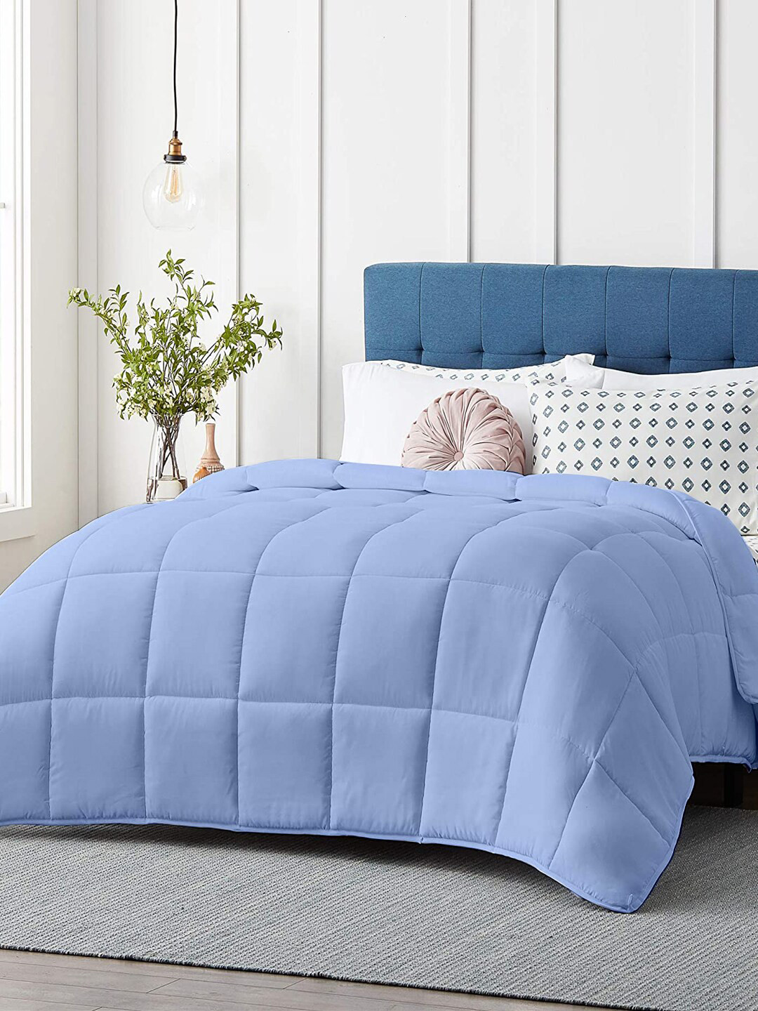RAZZAI Blue Microfiber Mild Winter 210 GSM Double Bed Comforter