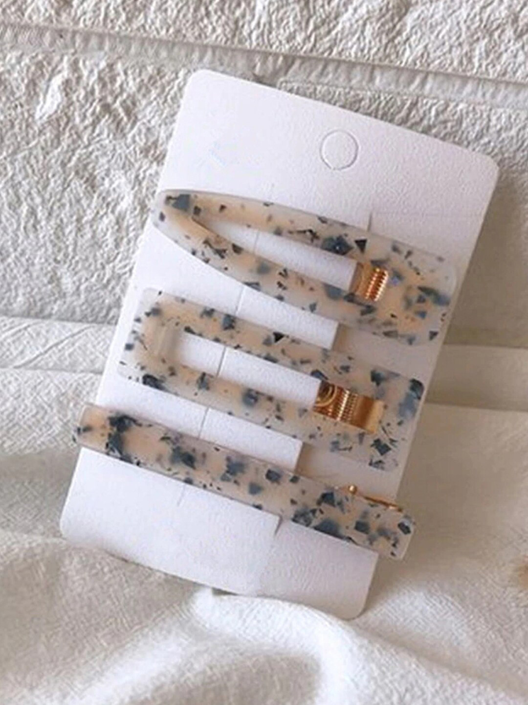 Designs By Jewels Galaxy Women White & Grey Set of 3 Alligator Hair Clip