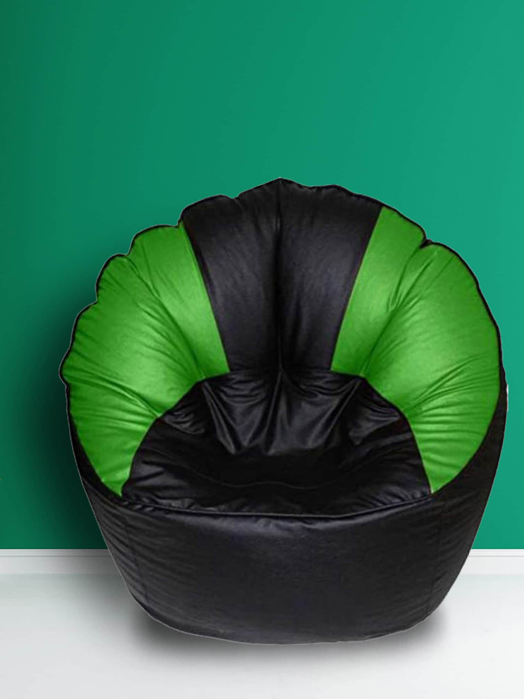 SHIRA 24 Black & Green Colourblocked Bean Bag Cover