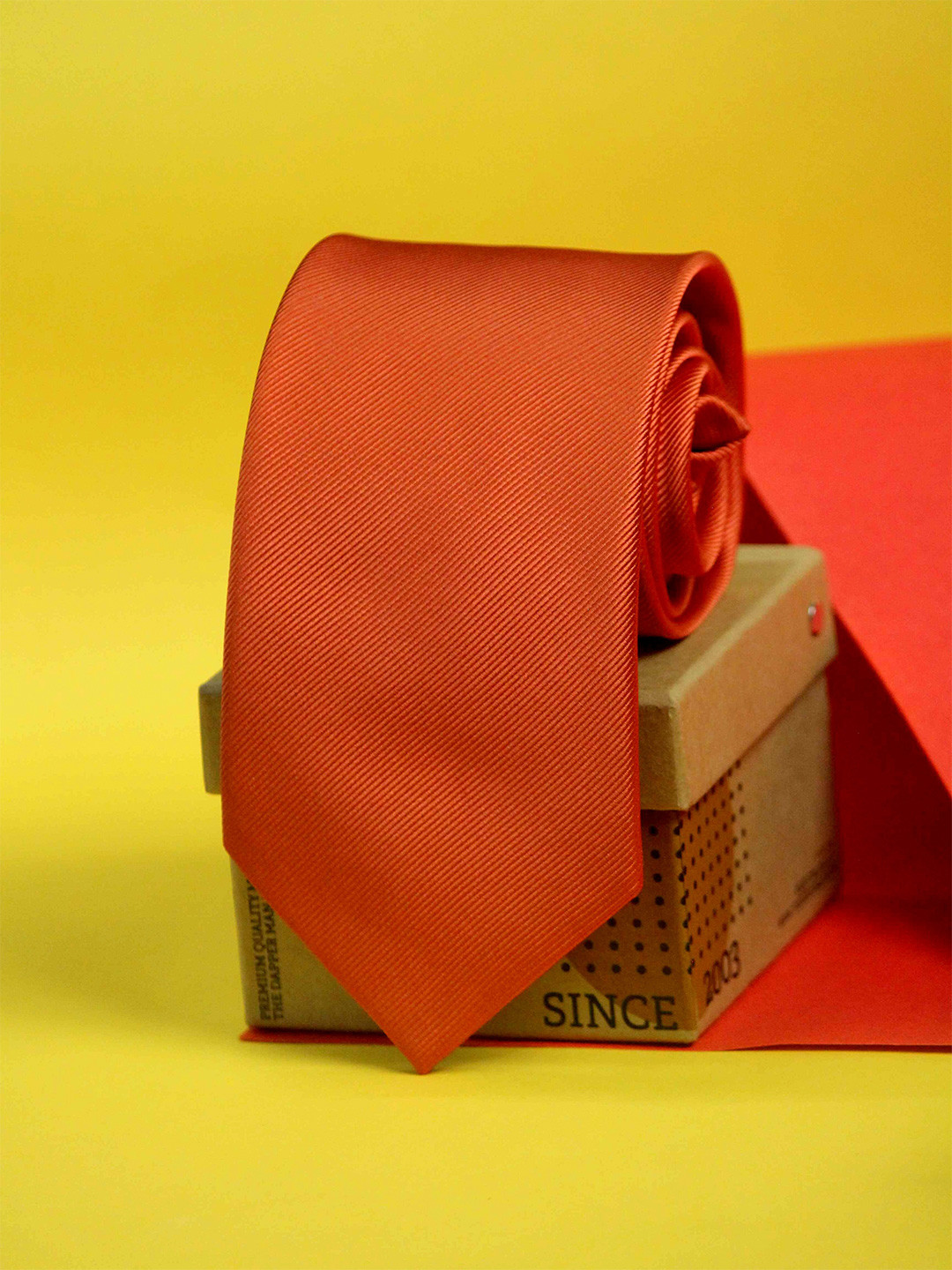 Tossido Men Rust Solid Broad Tie