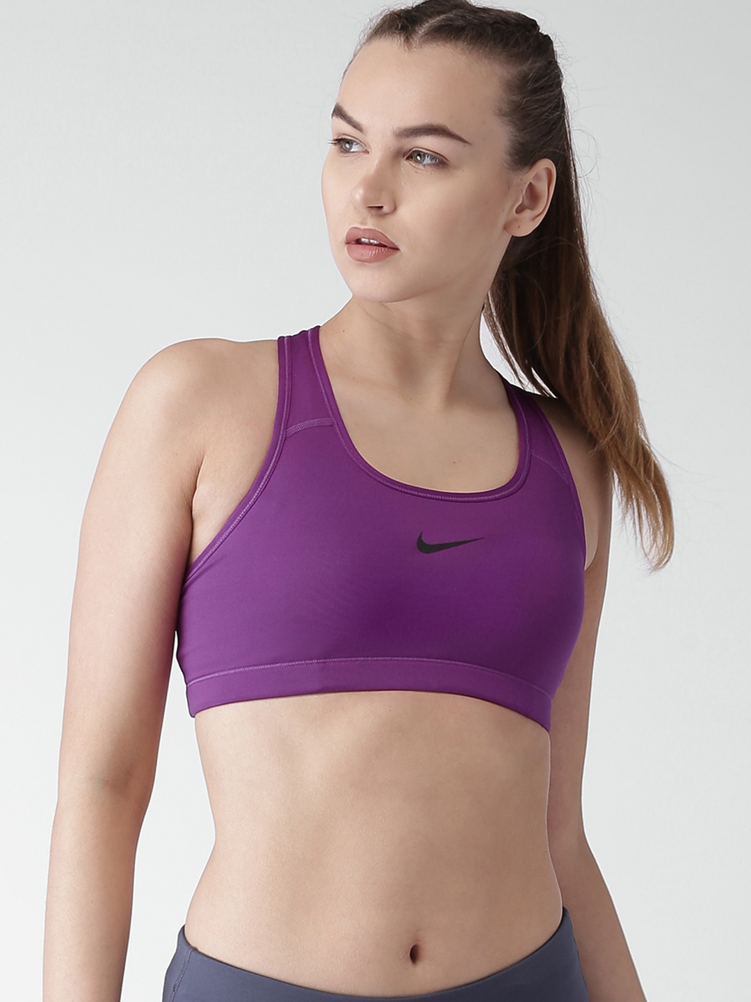 Purple Nike sports bra, size medium (grey inserts - Depop