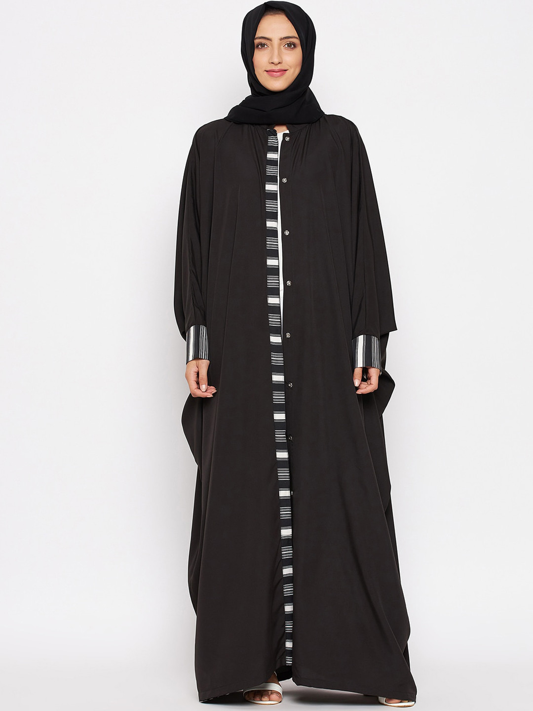 NABIA Women Black Solid Kaftan Abaya Burqa