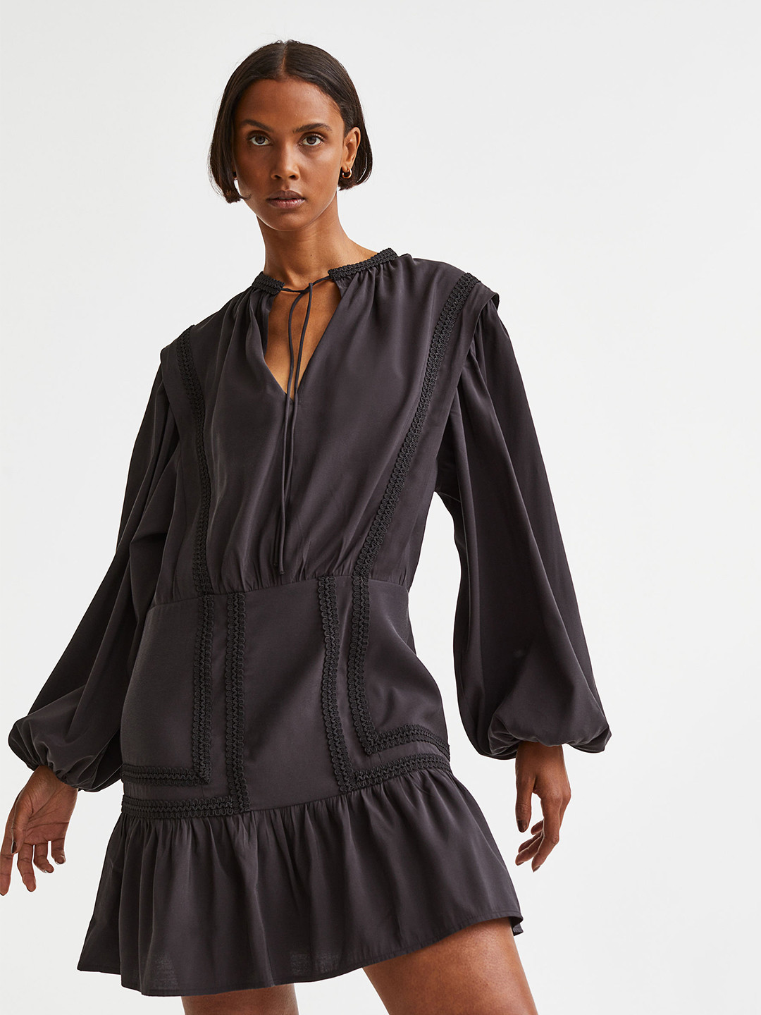 H&M Woman Balloon-sleeved mini dress