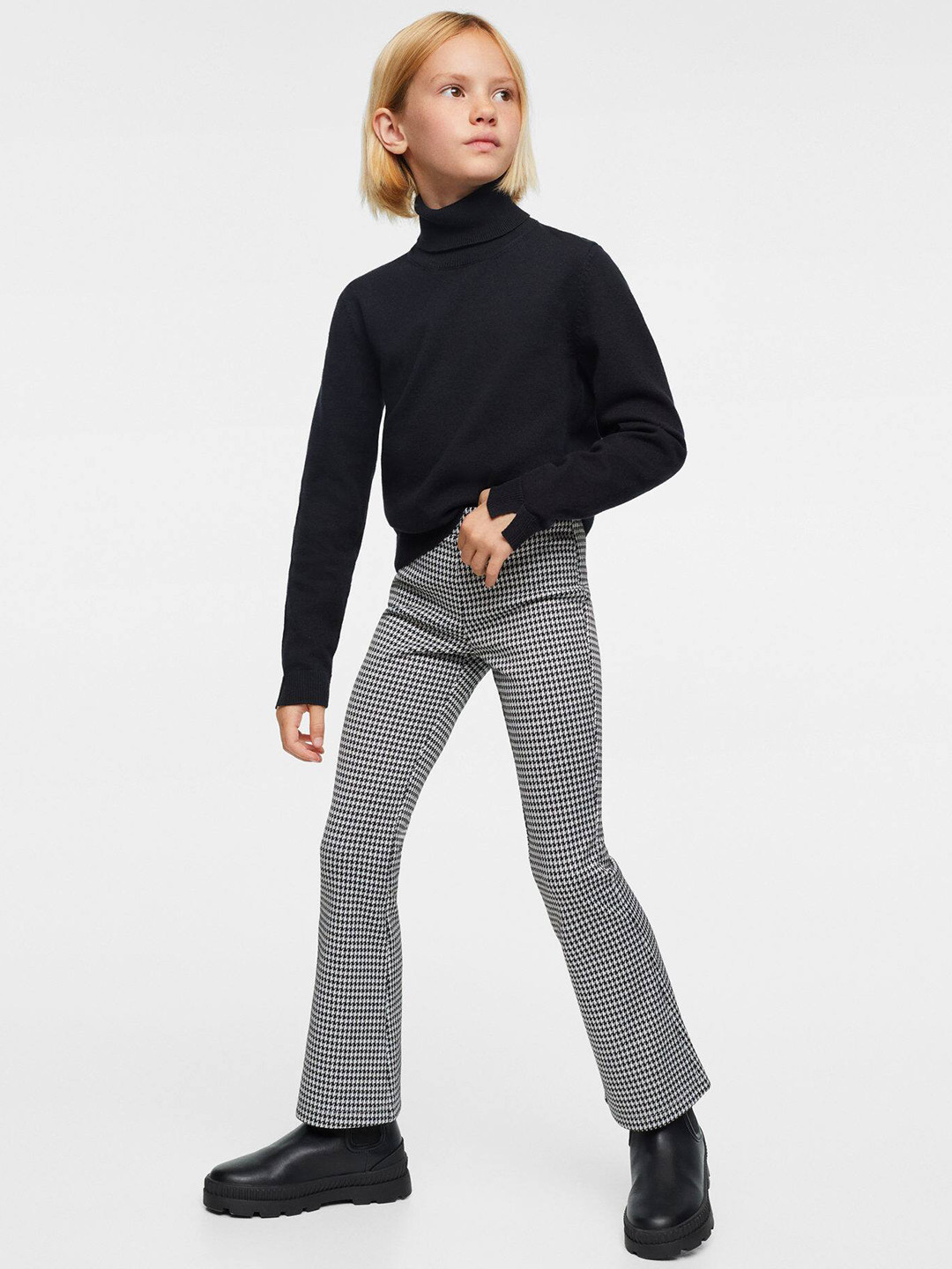 Mango Kids Girls Self Design Sustainable Leggings