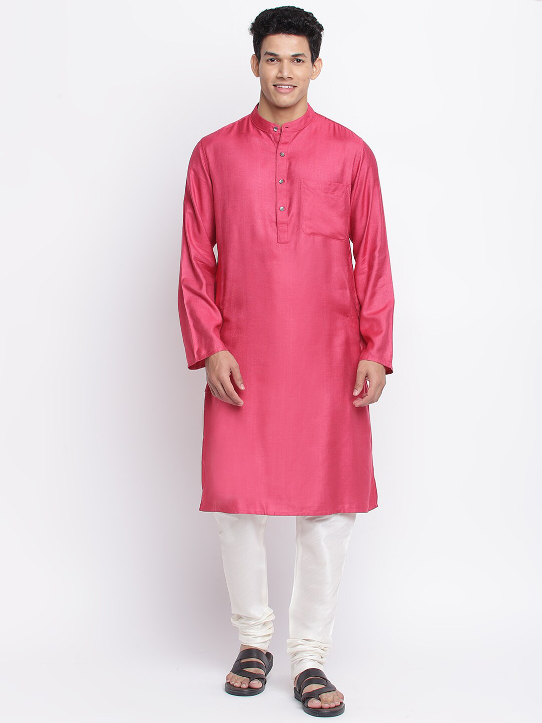 Fabindia Men Magenta Kurta