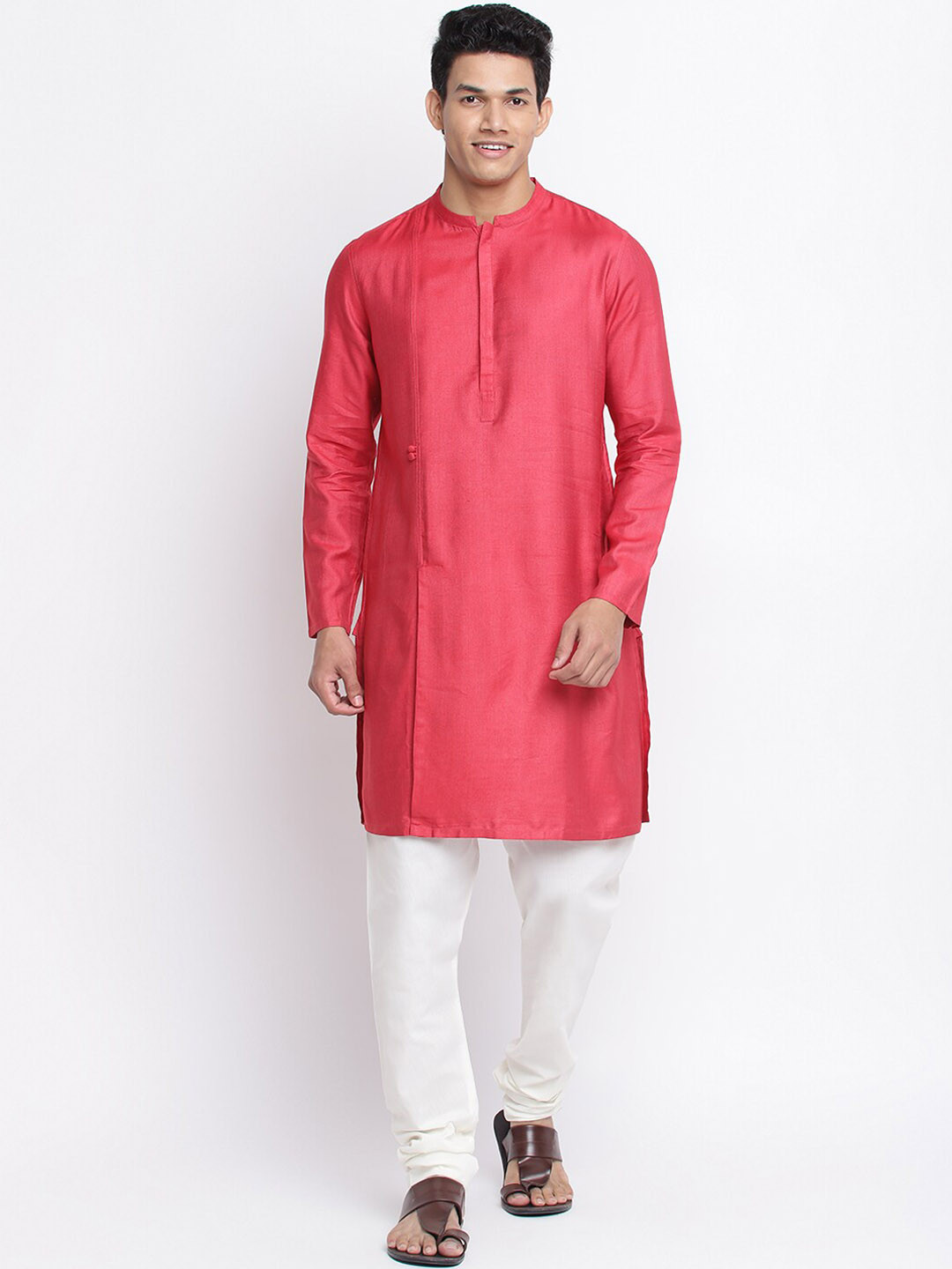 Fabindia FabBasic Men Red Long Kurta