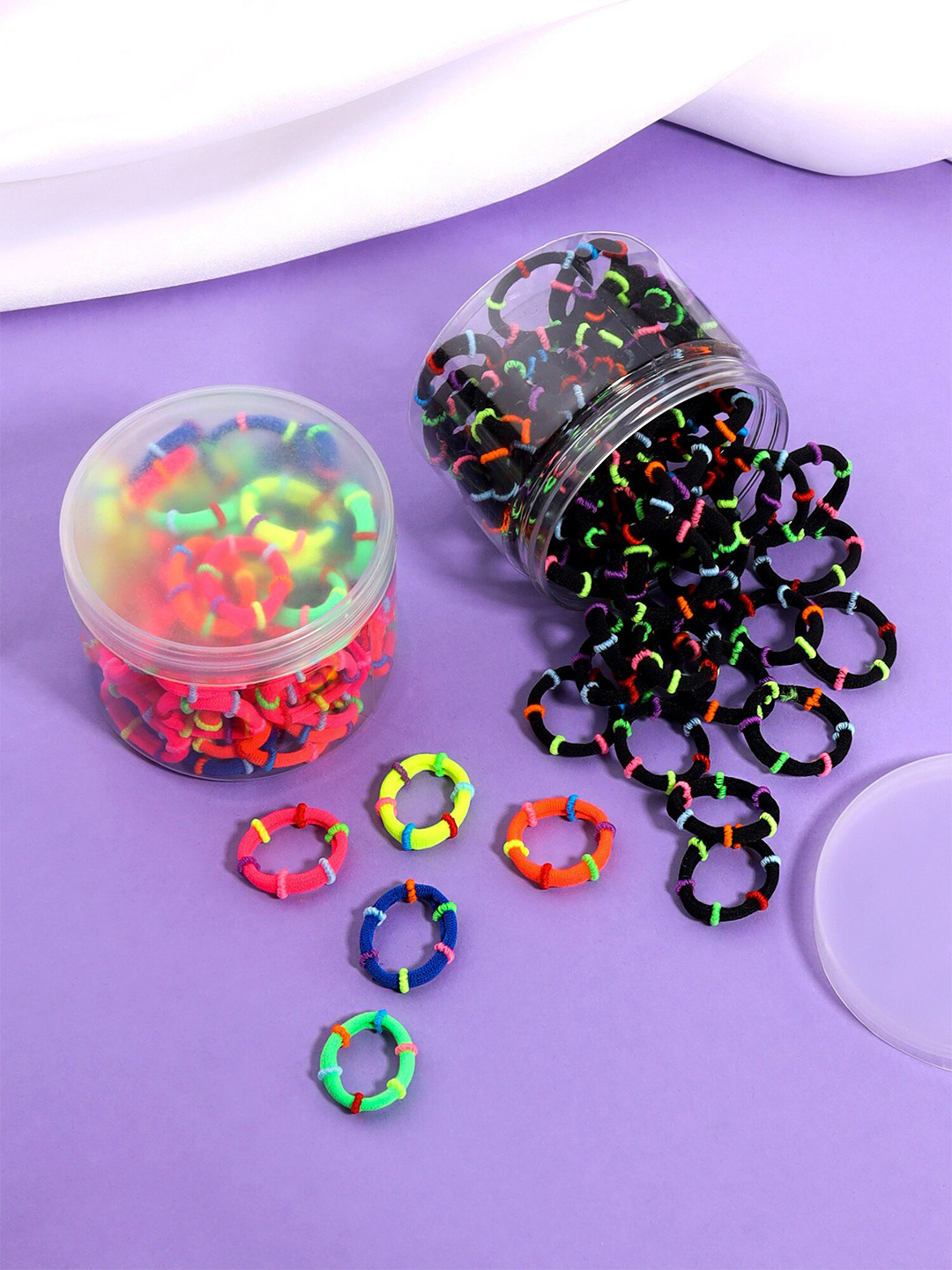 Melbees by Yellow Chimes Girls Set Of 100 Rubber Bands Ponytail Holders with Storage Box