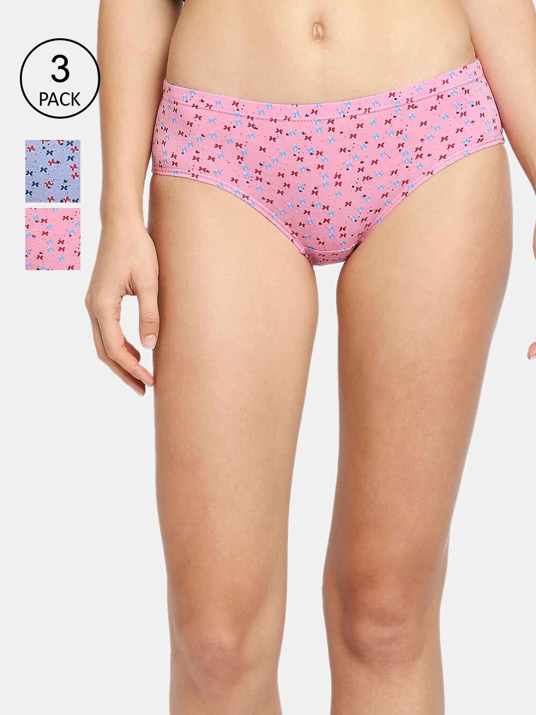 RedRose Women Pack Of 3 Printed Hipster Briefs PT Inner LC