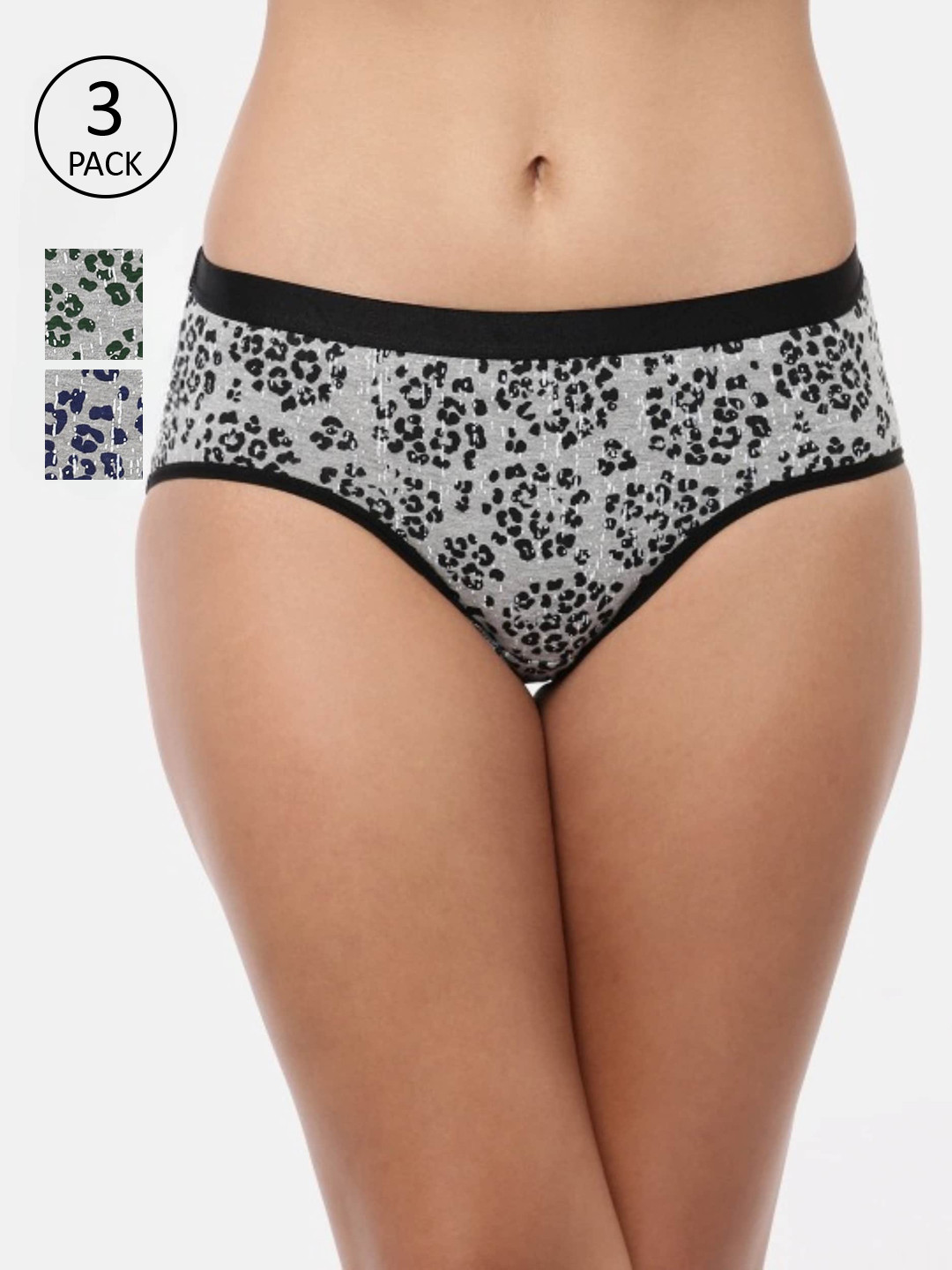 RedRose Women Pack Of 3 Printed Hipster Briefs Gemini
