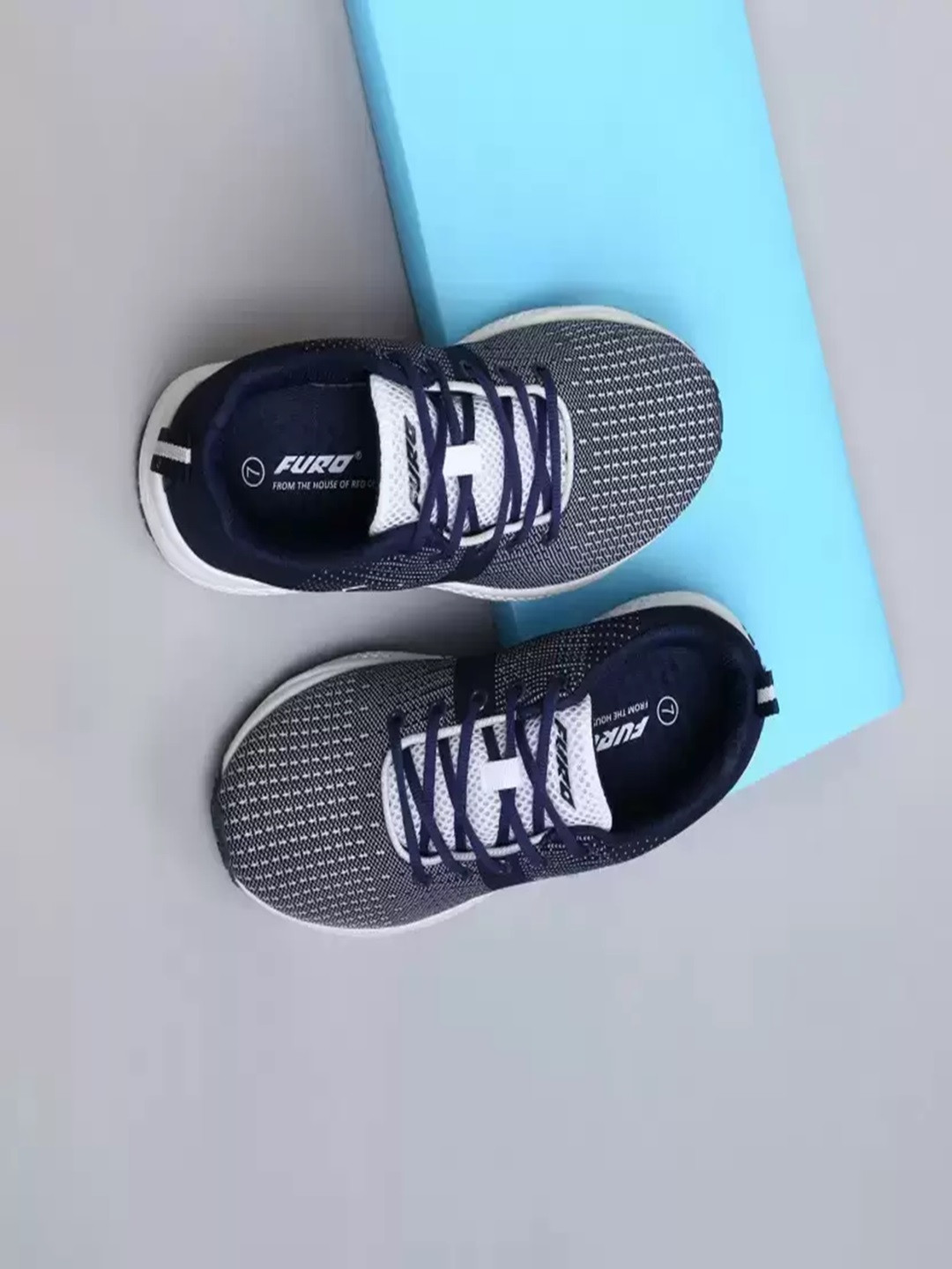 FURO by Red Chief Men Navy Blue Mesh Lace Up Running Non-Marking Shoes