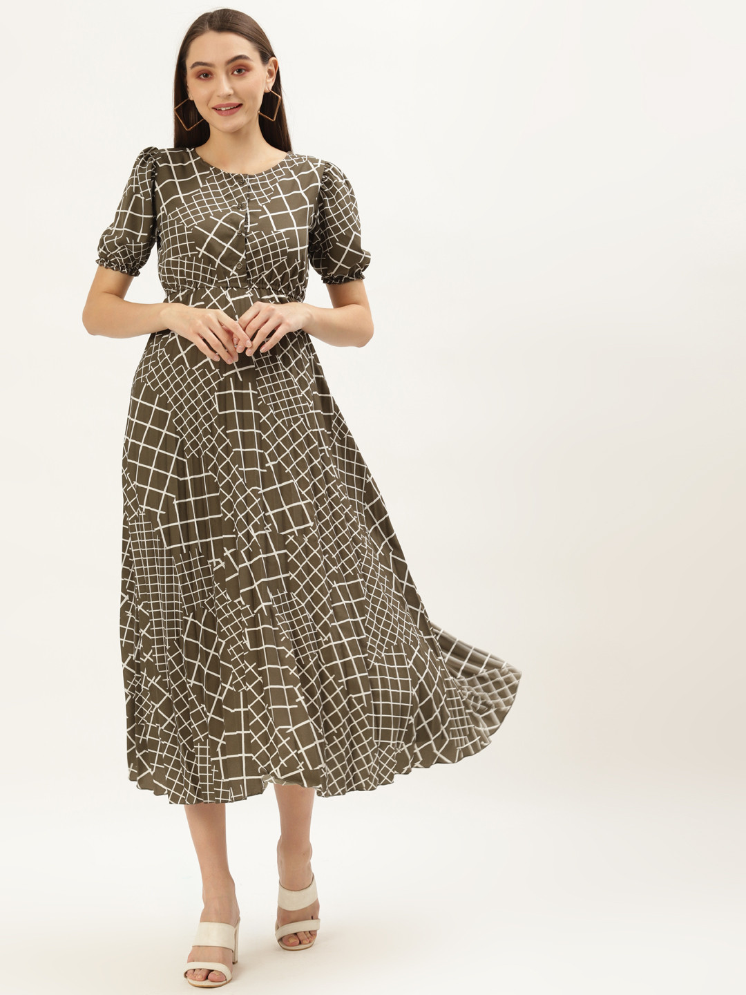 U&F Teal Crepe Midi Dress