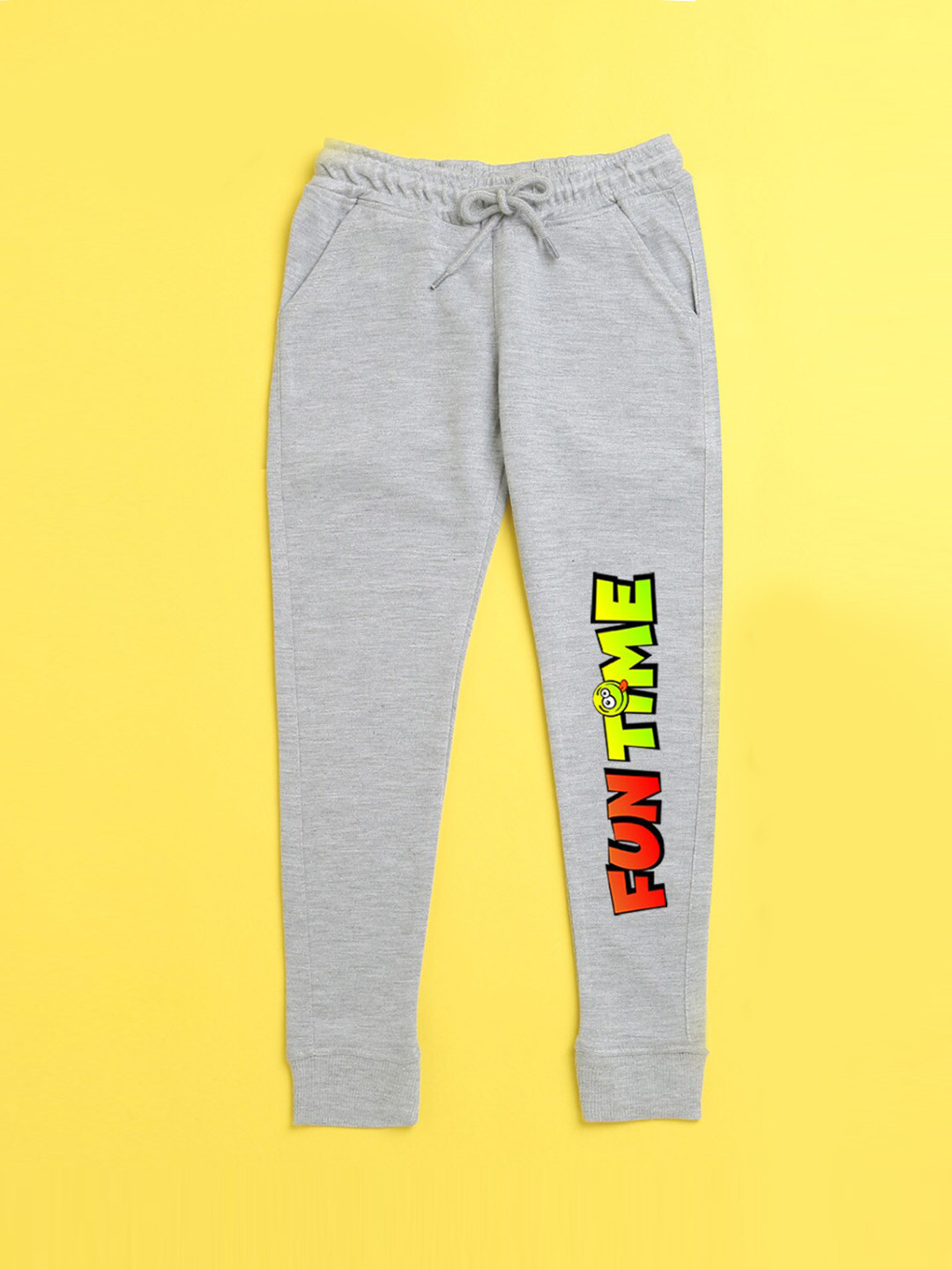 NUSYL Kids Grey & Red Printed Joggers