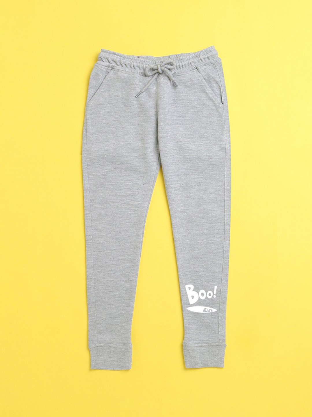 NUSYL  Kids Grey Text Printed Polyester Track Pant