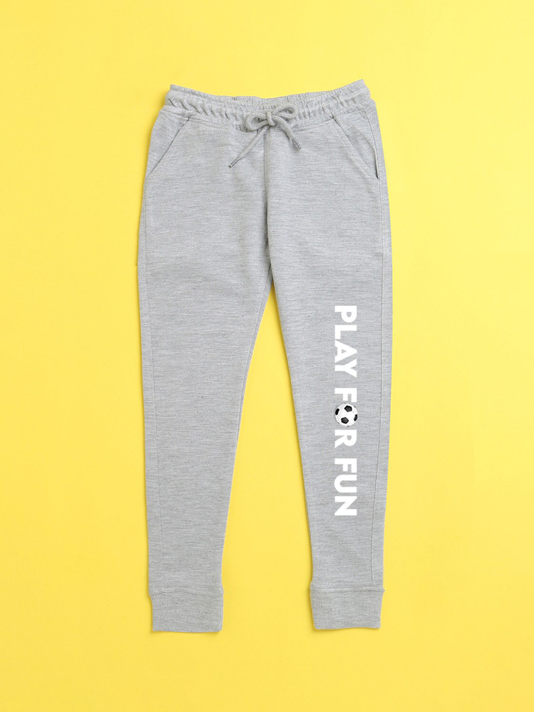 NUSYL Kids Grey Text Printed Joggers