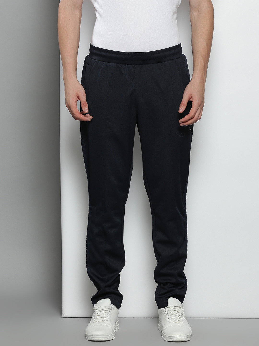 Tommy Hilfiger Men Navy Blue Brand Logo Print Detail Track Pants