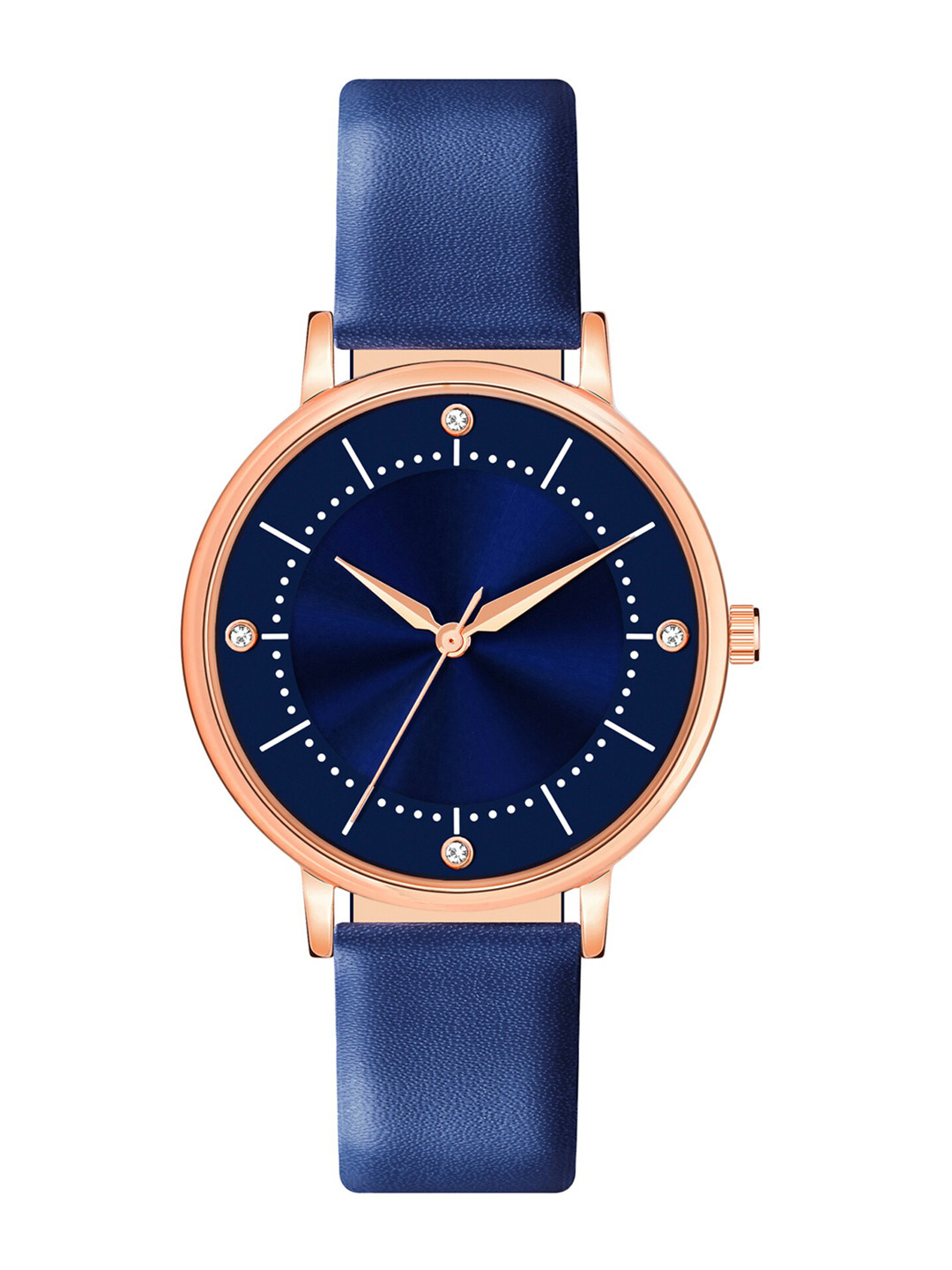 Shocknshop Women Blue Embellished Dial & Leather Straps Analogue Watch- MT515