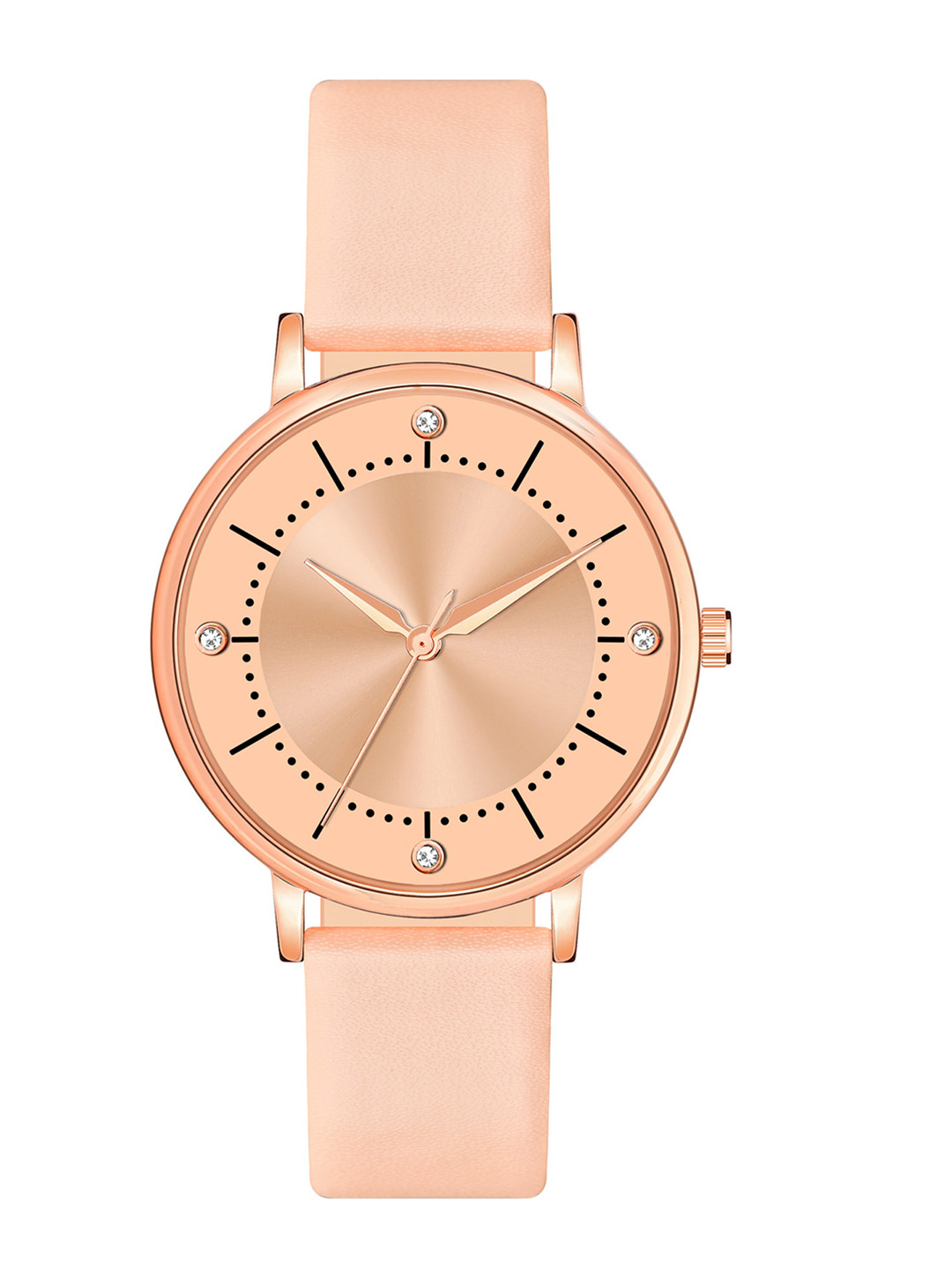 Shocknshop Women Pink Dial & Pink Leather Straps Analogue Watch