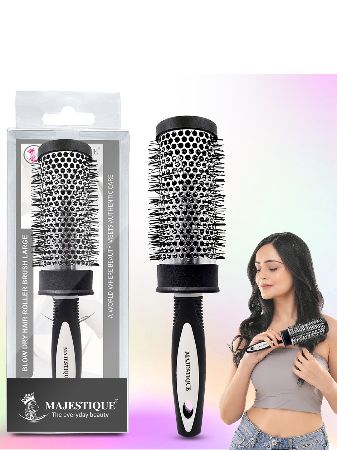 MAJESTIQUE Black Round Hair Brush