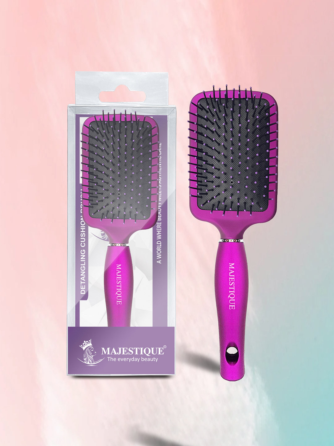 MAJESTIQUE Adults Black Detangling Cushion Brush