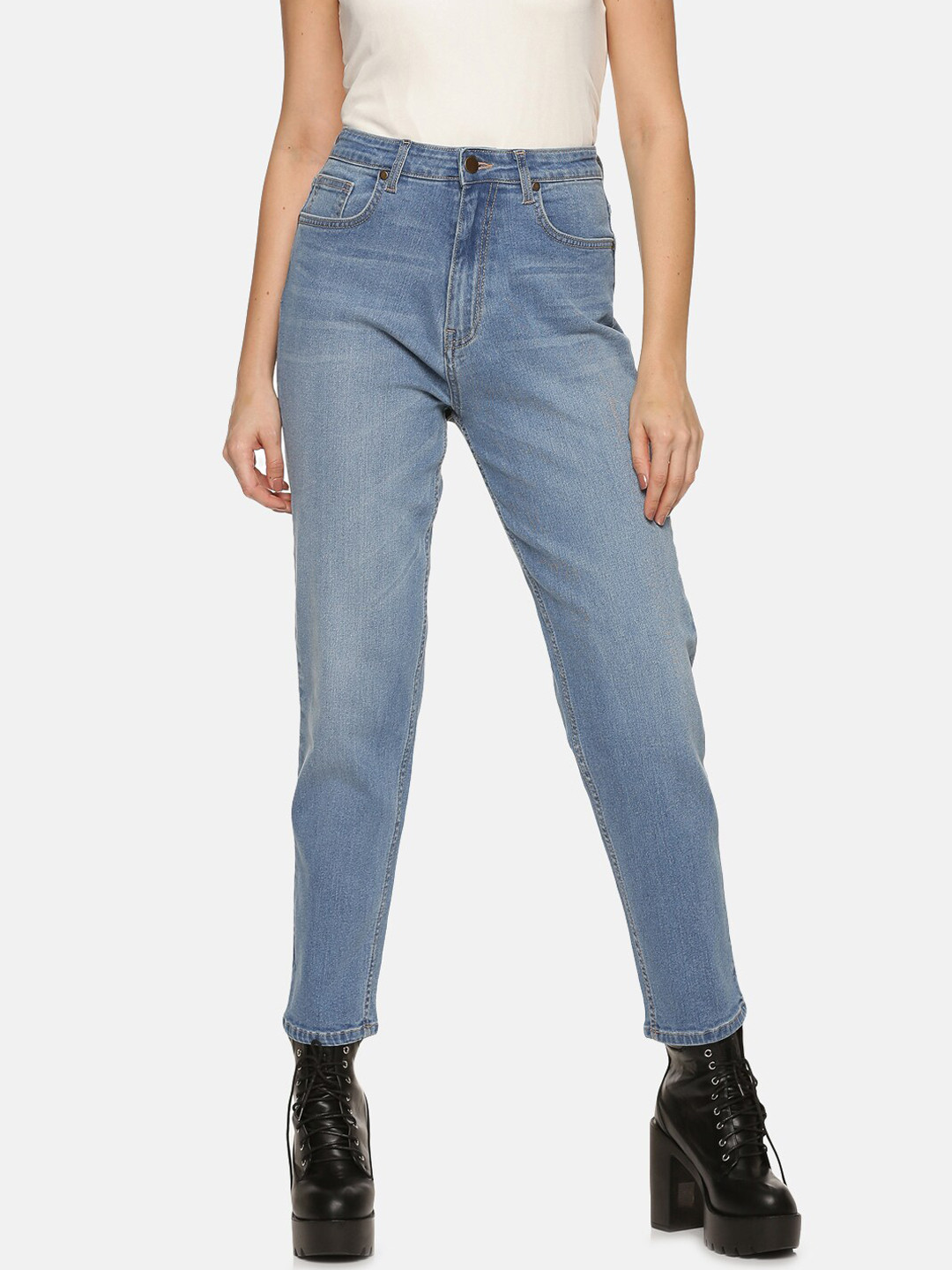 ISU Women Blue Relaxed Fit Light Fade Jeans