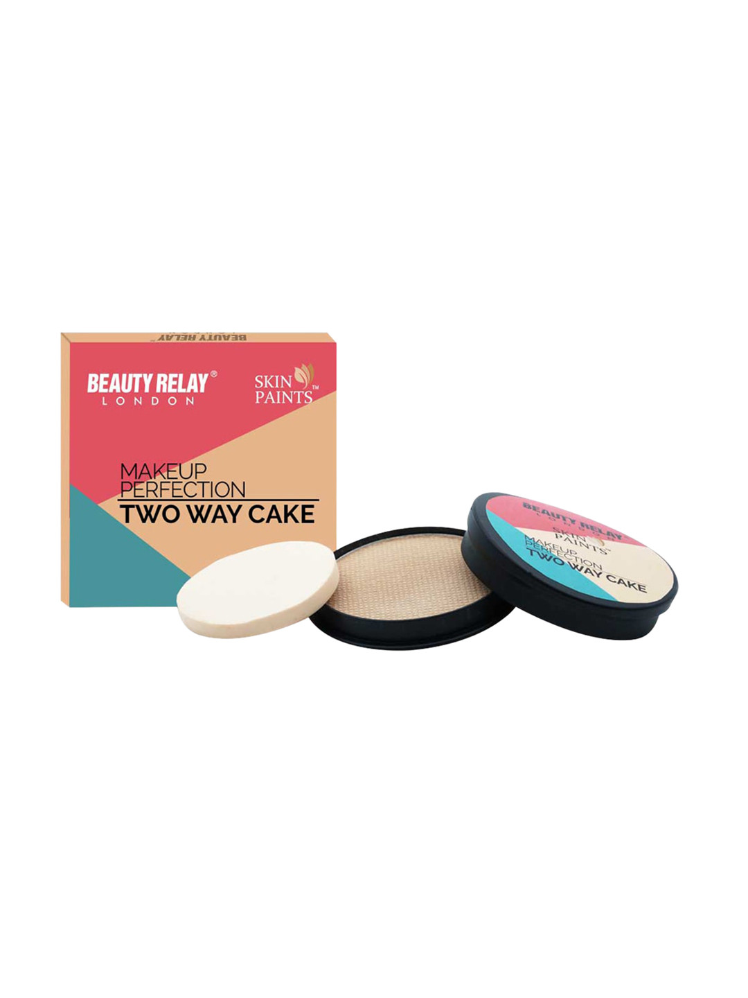 BeautyRelay London Skin Paints Makeup Perfection Two Way Cake Compact Powder - Warm Ivory 15g