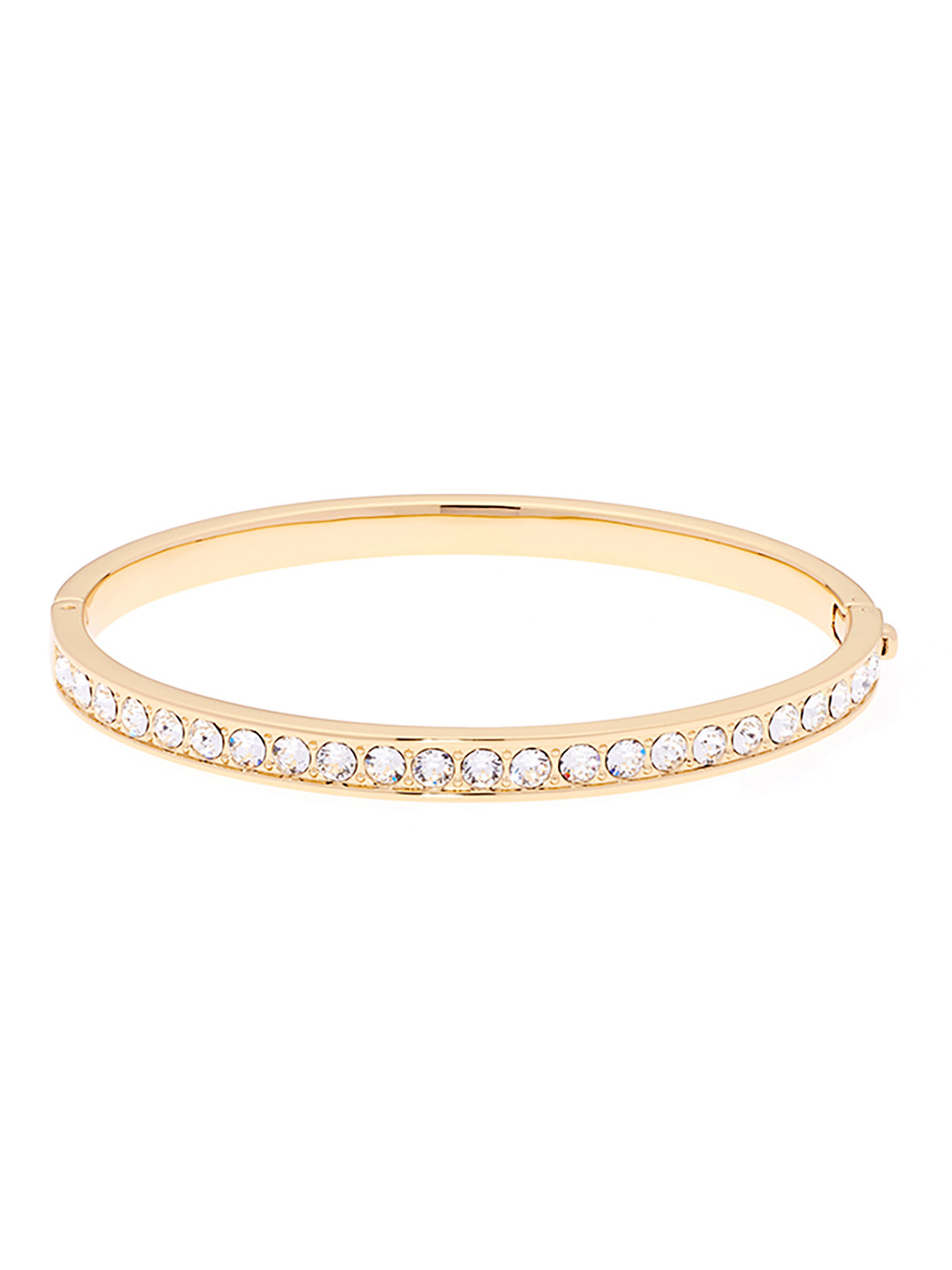 Ted Baker Women Gold-Toned & White Brass Crystals Bangle-Style Bracelet