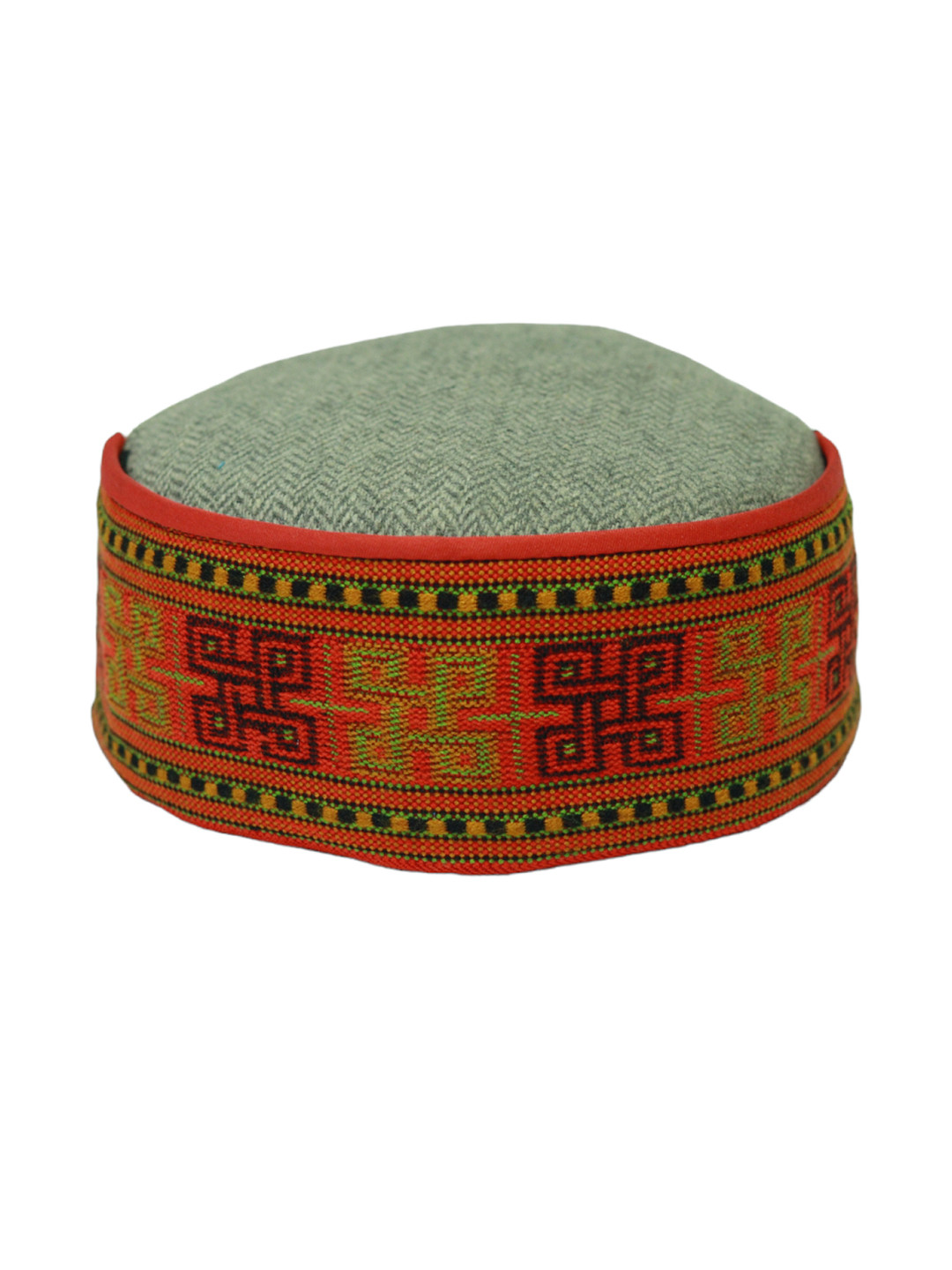 Vastraa Fusion Unisex Blue & Green Embroidered Himachali Cap