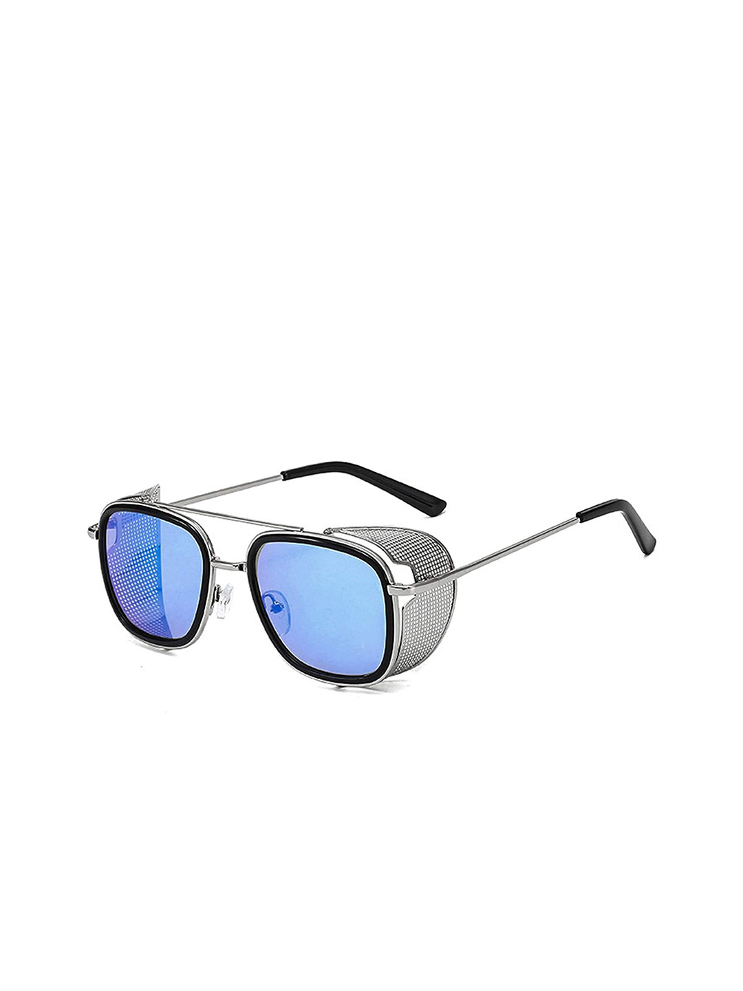 AUGEN Unisex Blue Lens & Silver-Toned Aviator Sunglasses with UV Protected Lens VI-SG-6639