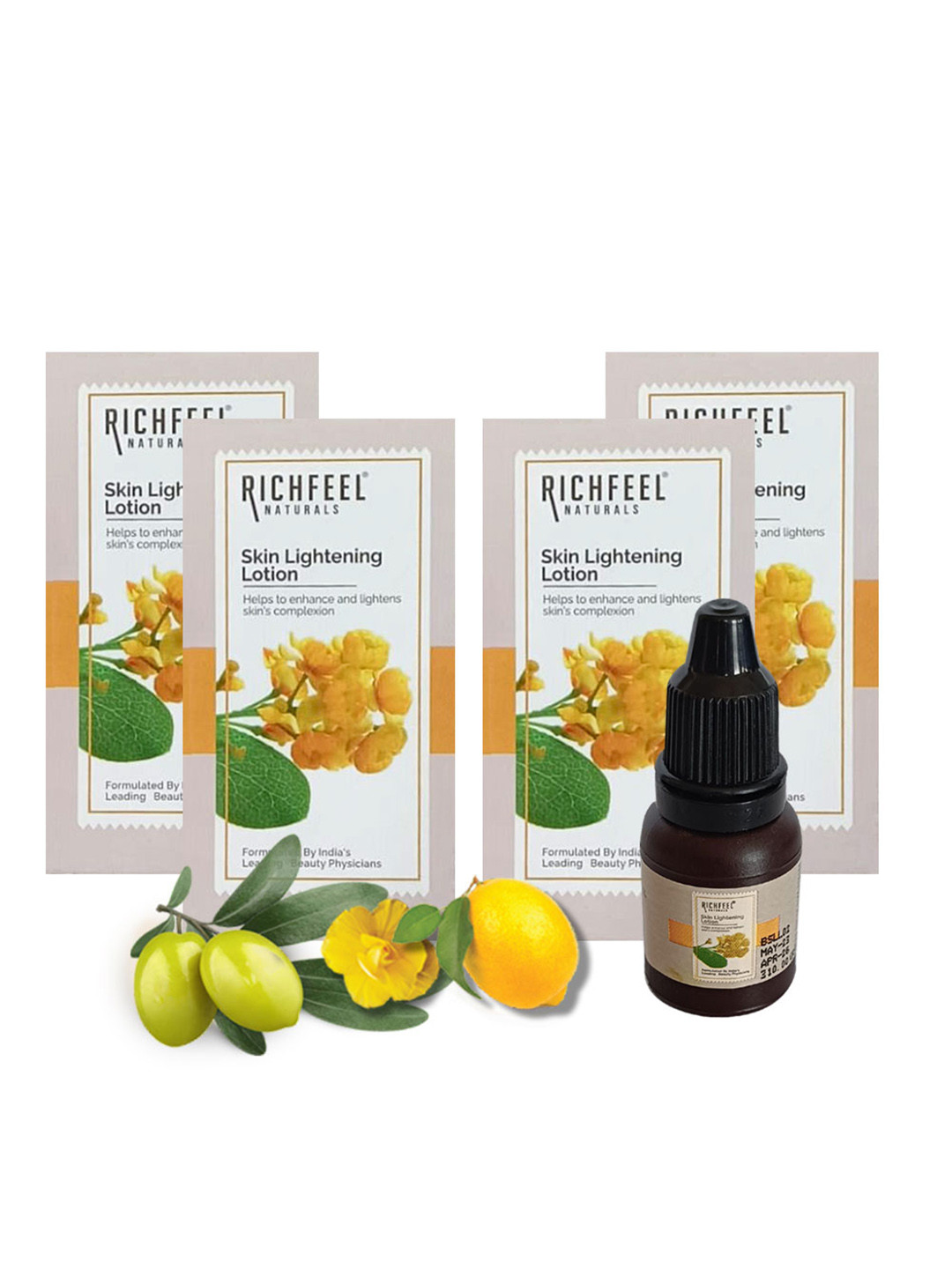 Richfeel Lemon and Cucumber Skin Lightening Lotion 10 ml Pack of 4