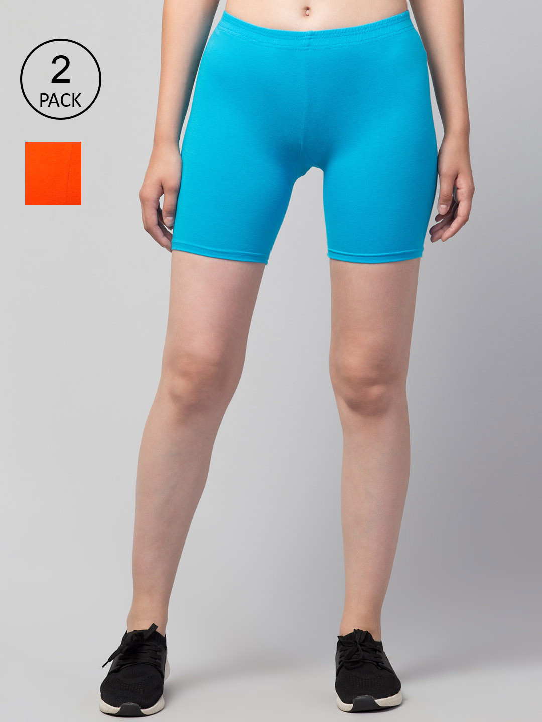 Apraa & Parma Women Sea Green Slim Fit Cycling Sports Shorts