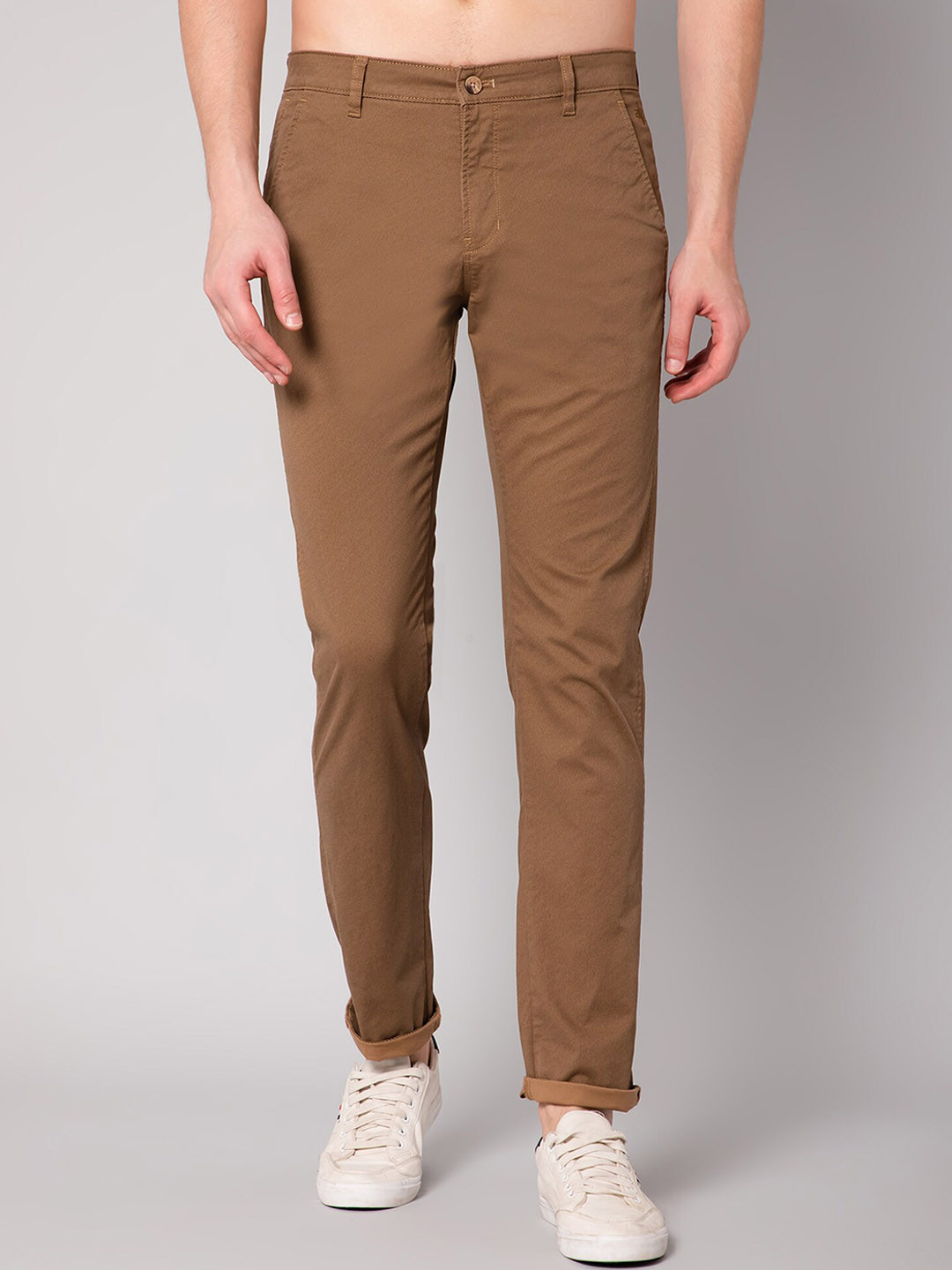 Cantabil Men Brown Chinos Trousers